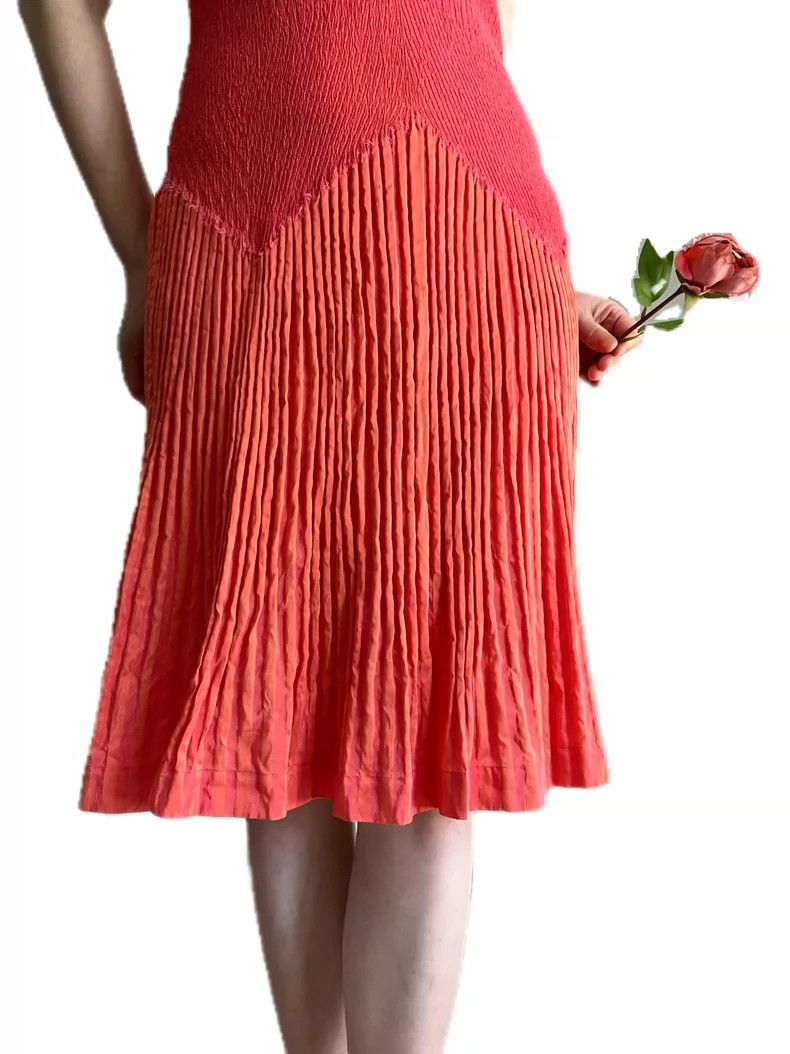 Issey Miyake size:2 Orange pleated dress