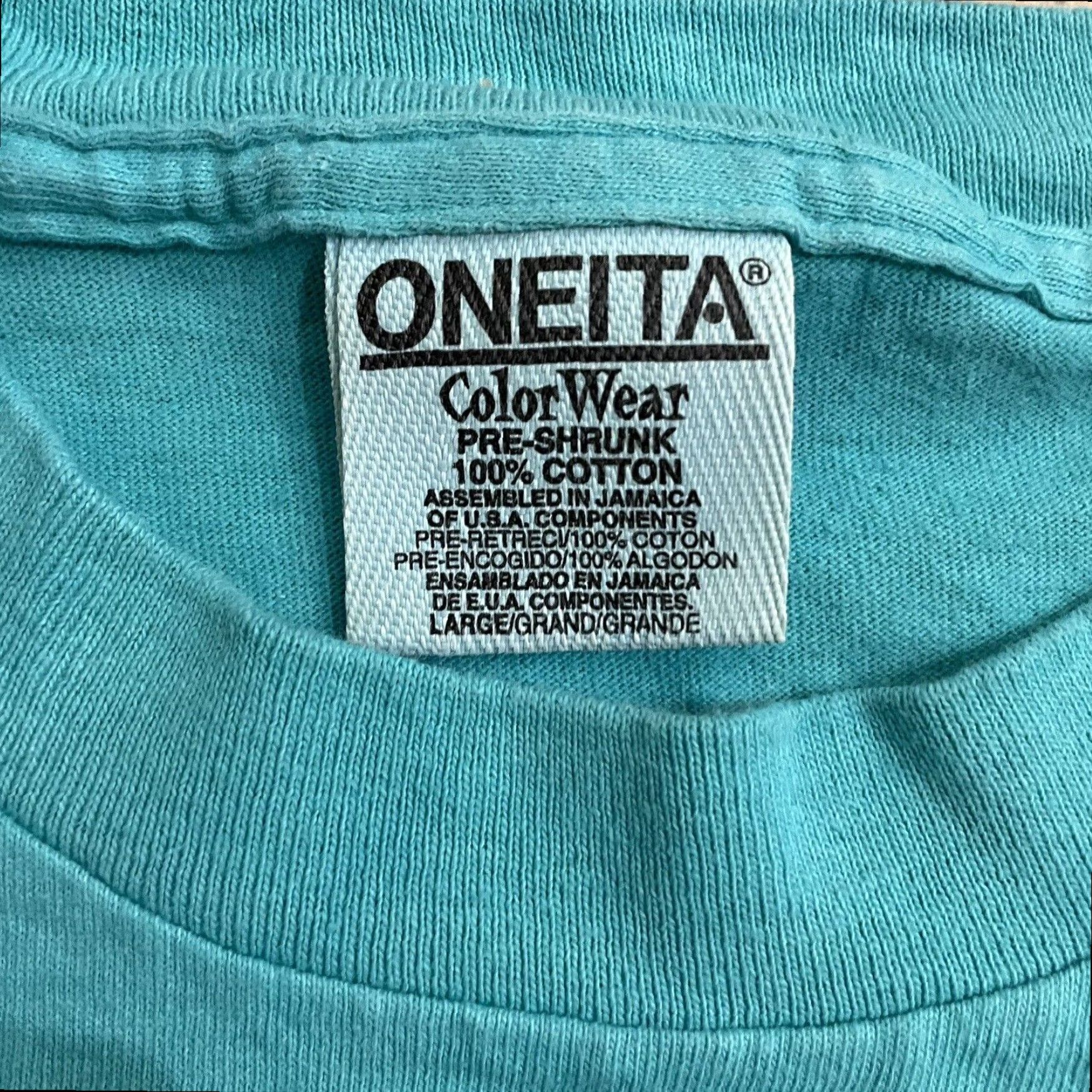 Vintage VINTAGE Oneita Musicalifrnia Graphic T-Shirt Mens Large Blue Single Stitch Size US L / EU 52-54 / 3 - 4 Thumbnail