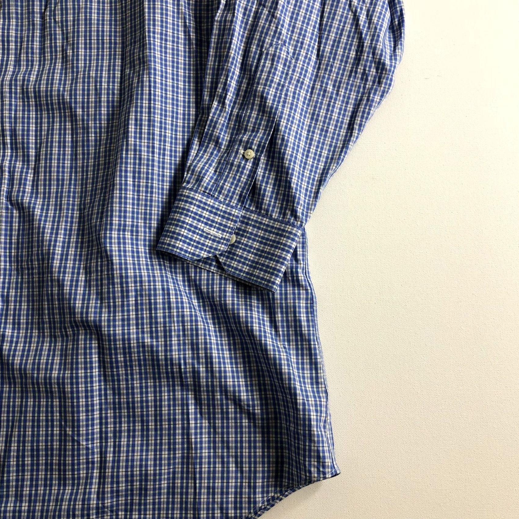 Vintage VINTAGE Paul Fredrick Shirt Mens Size 17-32 Long Sleeve Button Up Blue Plaid Mens Regular 100% Cotton Button-Down Collar Front Blue Plaid Shirt Size US XL / EU 56 / 4 - 3 Thumbnail