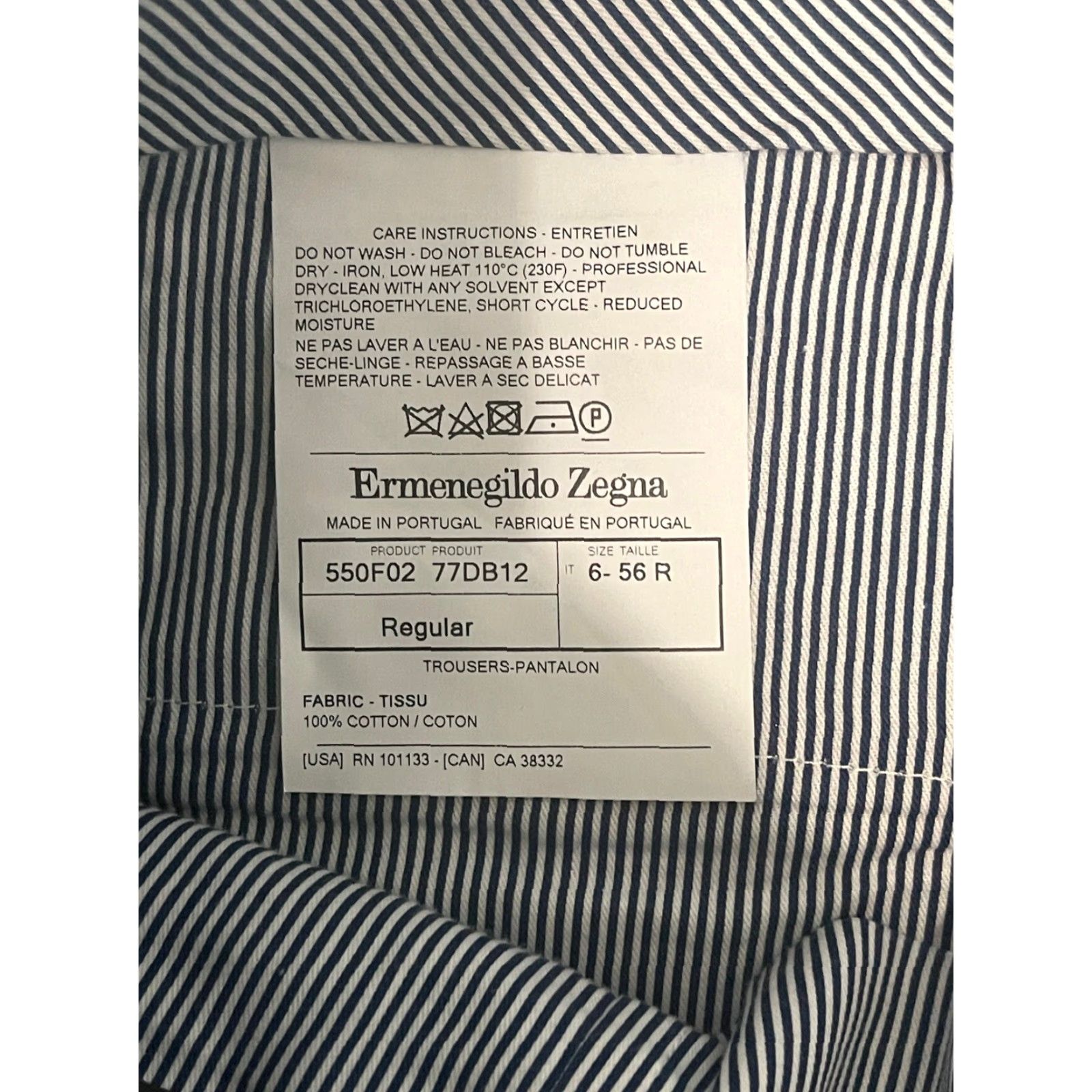 Ermenegildo Zegna VINTAGE Ermenegildo Zegna Pants Trousers 100% Cotton Mens 35x31.5 Blue Size US 35 - 4 Thumbnail