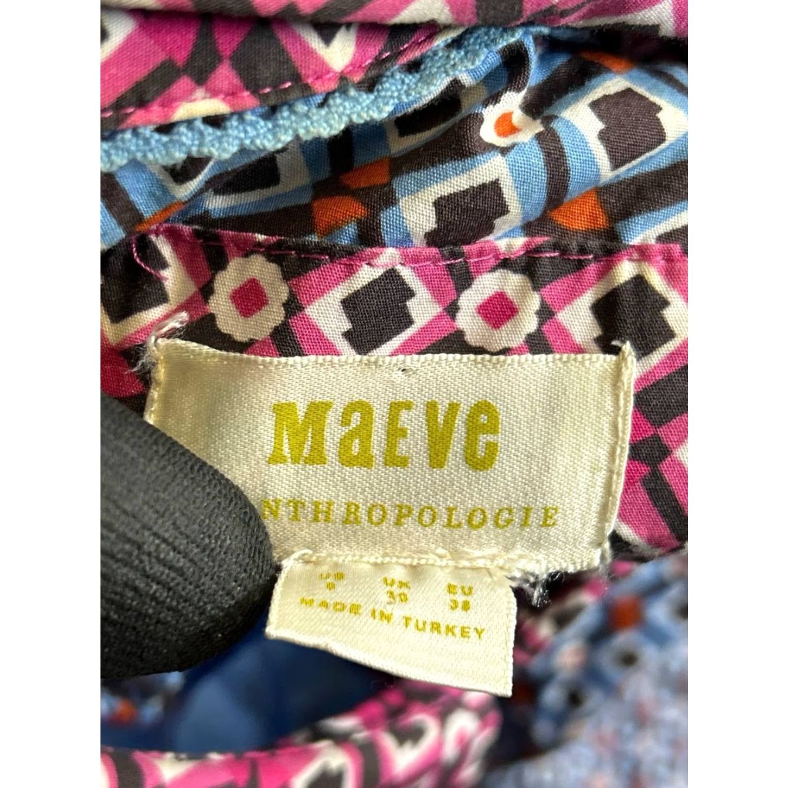 Vintage Maeve Shirt Dress Womens 6 Blue Cotton Blouson Shirt Dress Casual Summer Spring Fall Womens Mens Girls Size M / US 6-8 / IT 42-44 - 3 Thumbnail