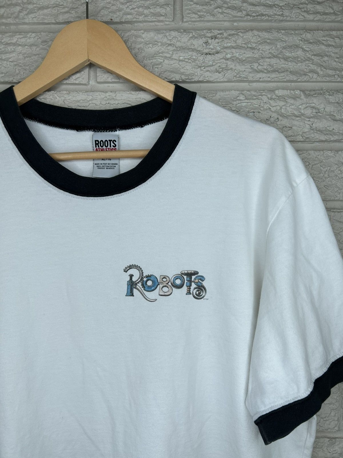 Vintage Vintage Robots Movie Robin Williams Promo Ringer T Shirt Size US XL / EU 56 / 4 - 2 Thumbnail
