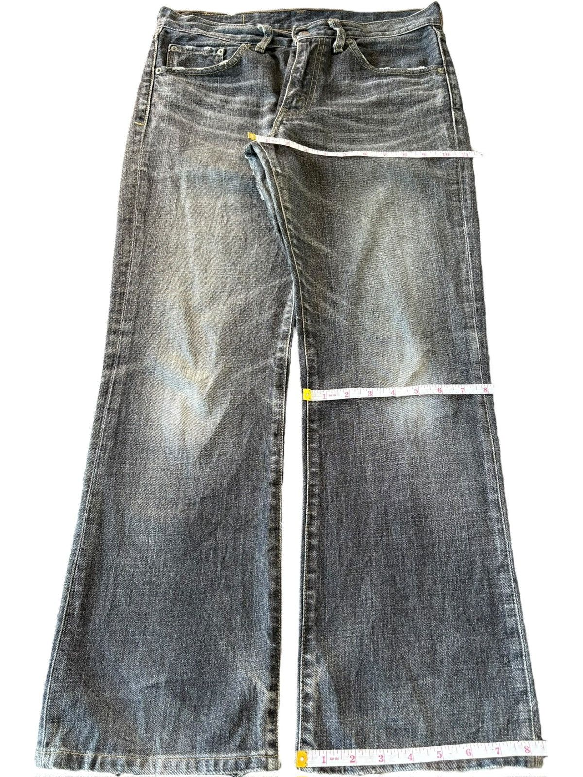 Levi's Vintage 90s Levis 517 Black Distressed Flare Jeans Size US 31 - 8 Thumbnail