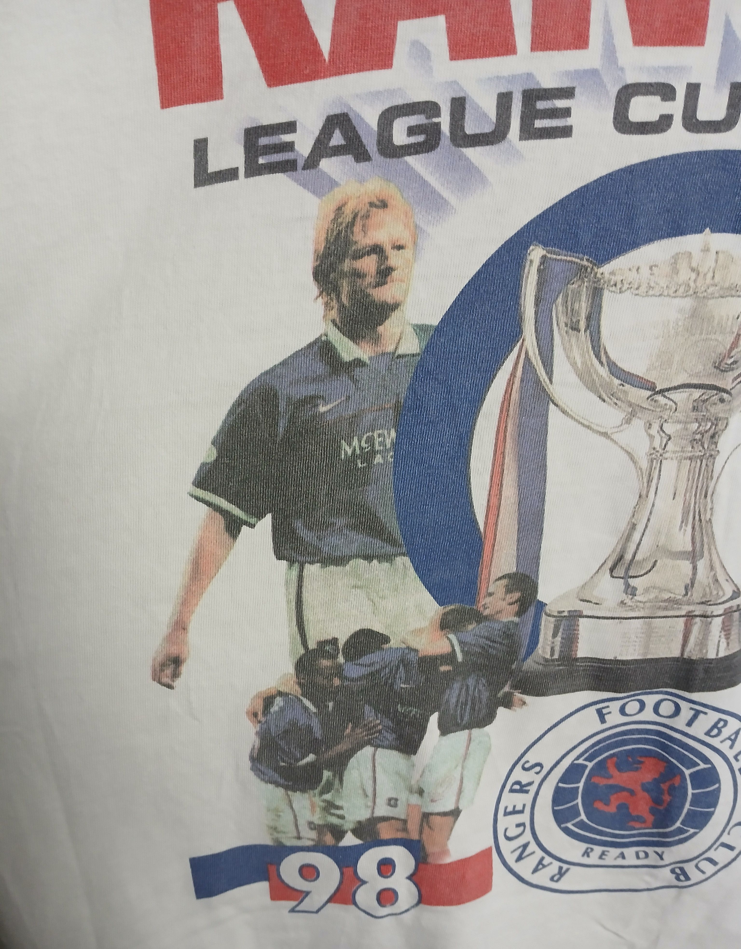 Vintage Vintage Rangers League Cup Winners 98/99 Football T-Shirt Size US L / EU 52-54 / 3 - 4 Thumbnail