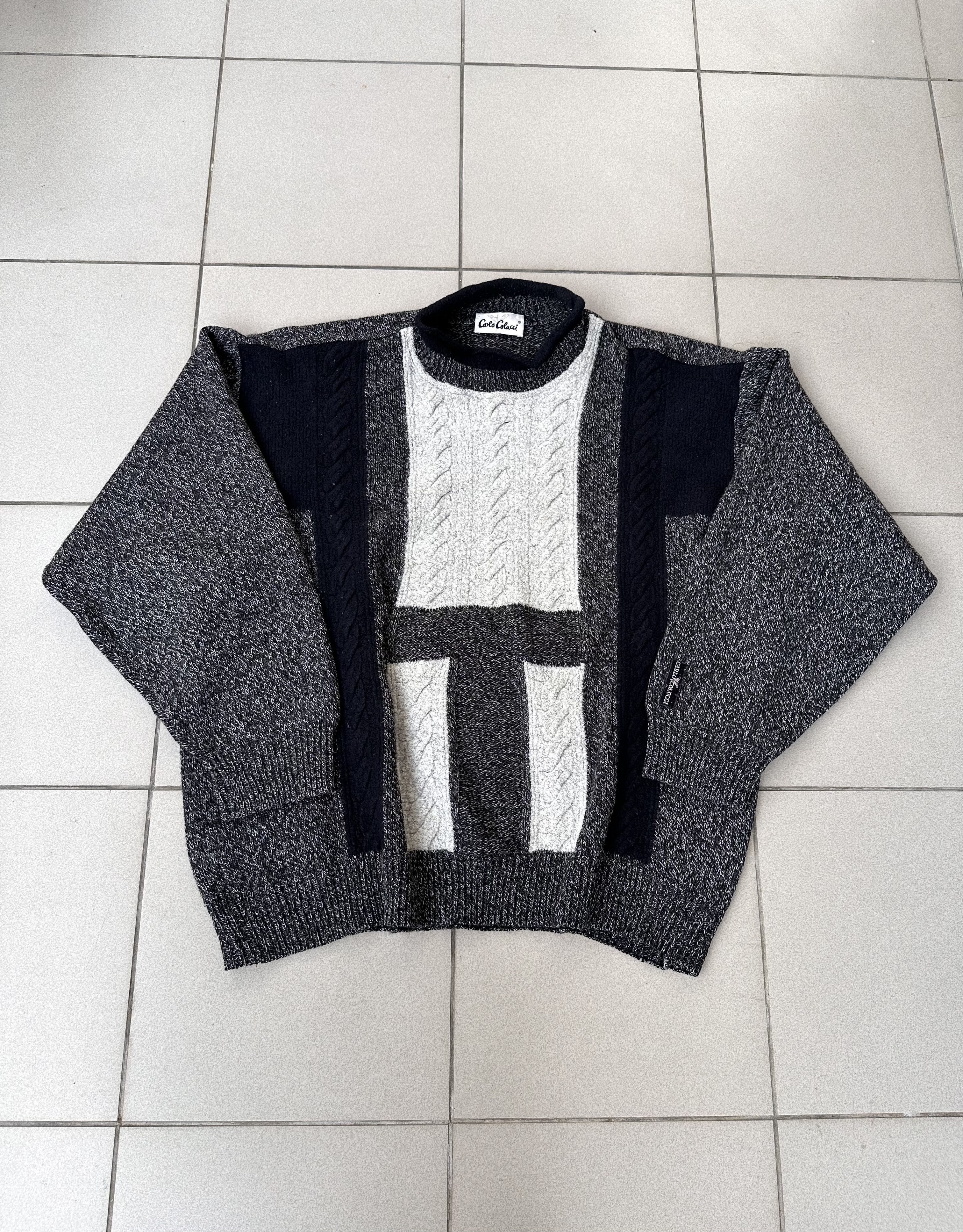 Carlo Colucci × Vintage Carlo Colucci vintage boxy jumper sweater cable knit Size US L / EU 52-54 / 3 - 1 Thumbnail