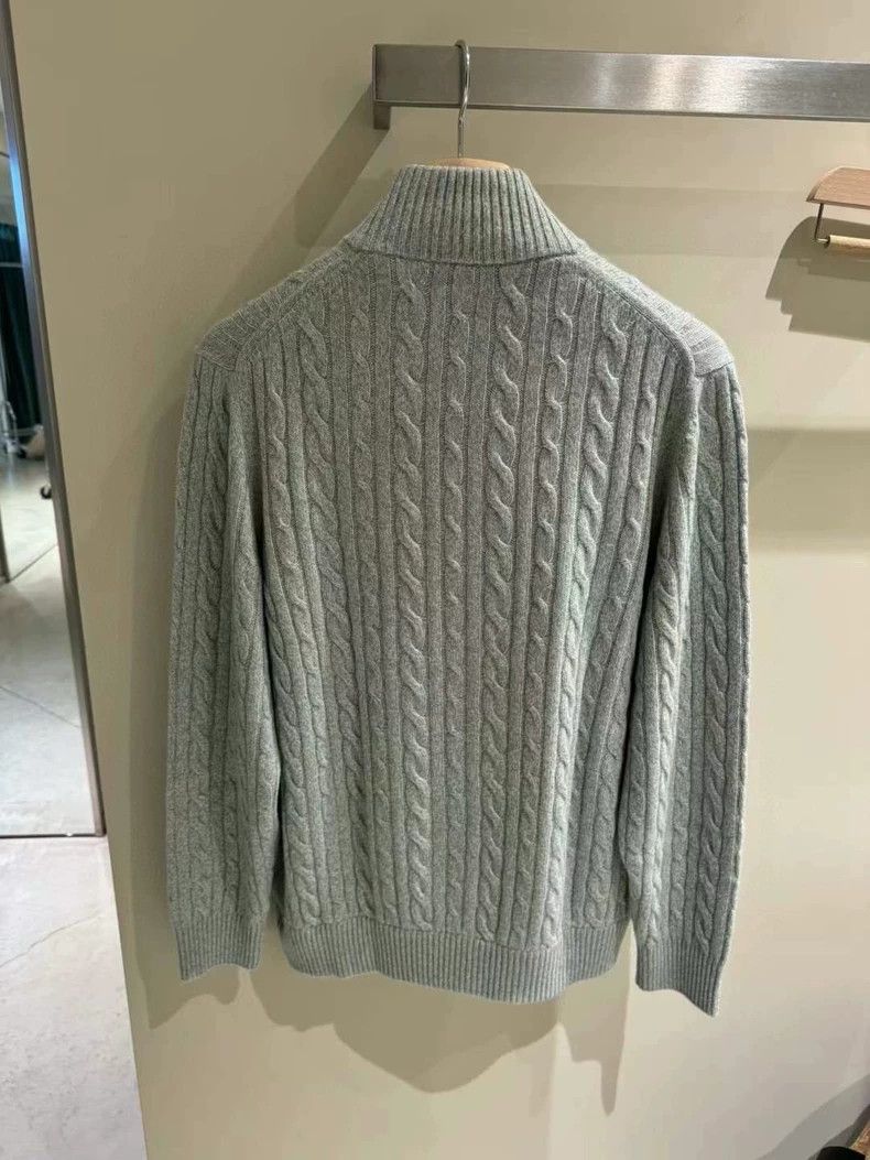 Loro Piana LORO PIANA Autumn and winter men's collar knit cardigan Size US XXL / EU 58 / 5 - 8 Thumbnail