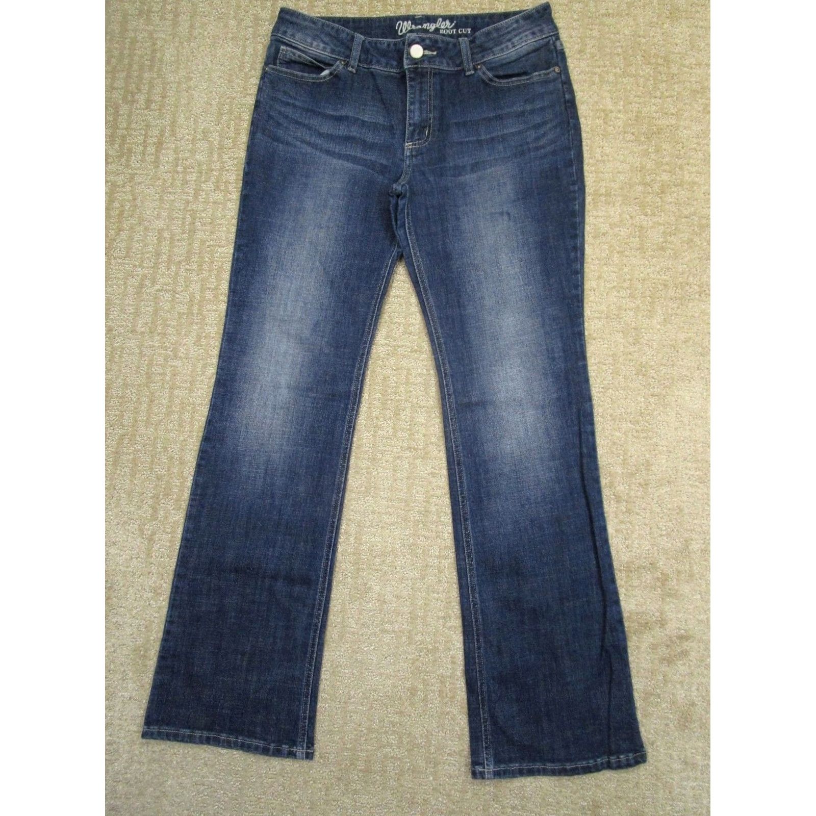 Wrangler Wrangler Jeans Women 12 Blue Mid Rise Bootcut Western Pants Dark Wash Denim Pants Jeans Buckle Logo Size 34" / US 12 / IT 48 - 2 Thumbnail