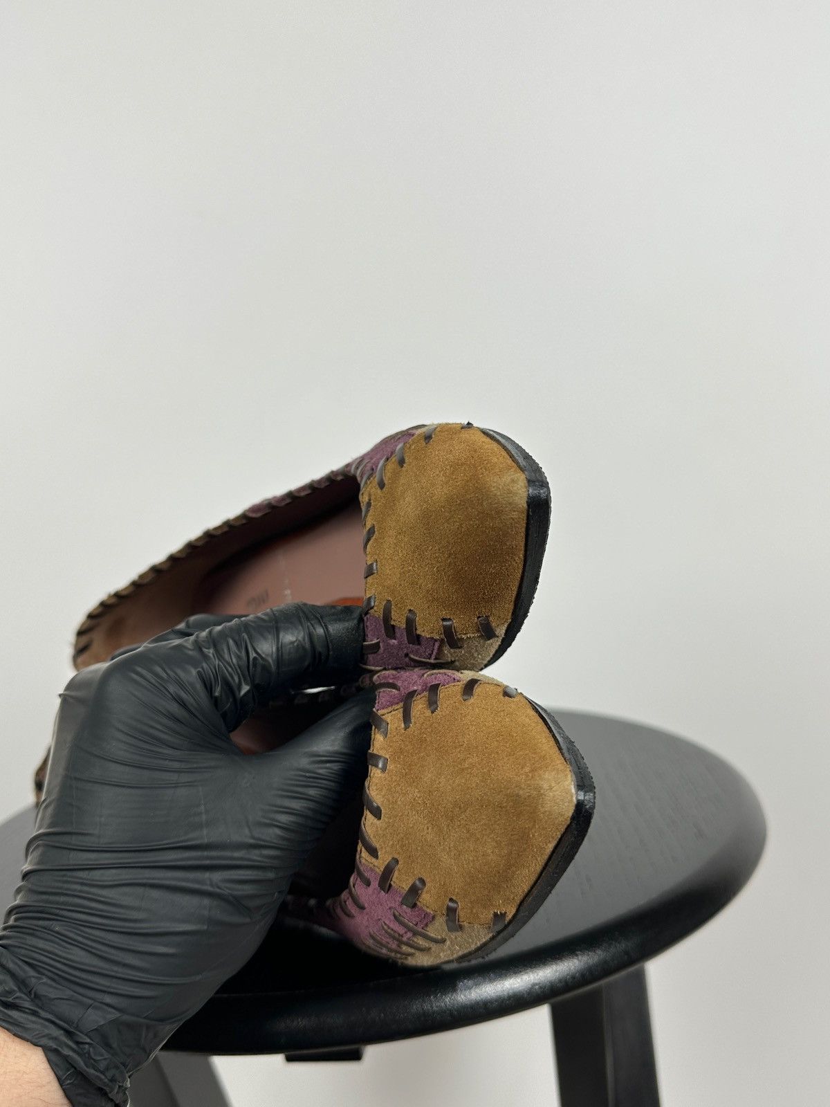 Miu Miu × Prada Miu Miu Multicolor Suede Patchwork Heels Size US 6 / IT 36 - 22 Thumbnail
