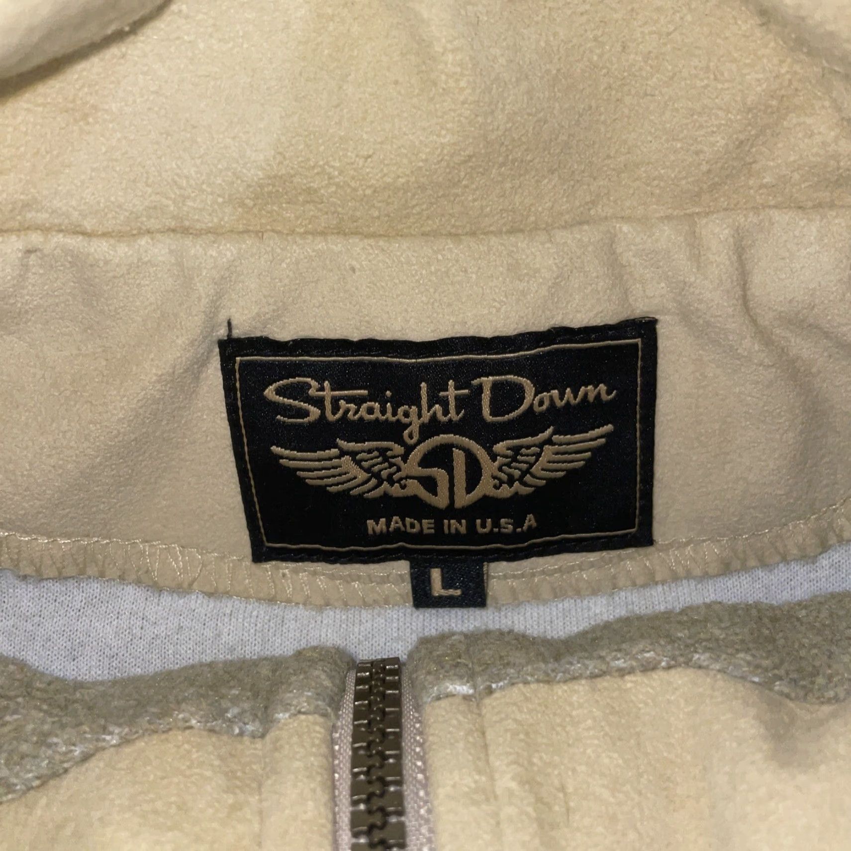 Vintage Straight Down USA Made Beige Half Zip Pullover Mens L Sweater Zip Size US L / EU 52-54 / 3 - 3 Thumbnail