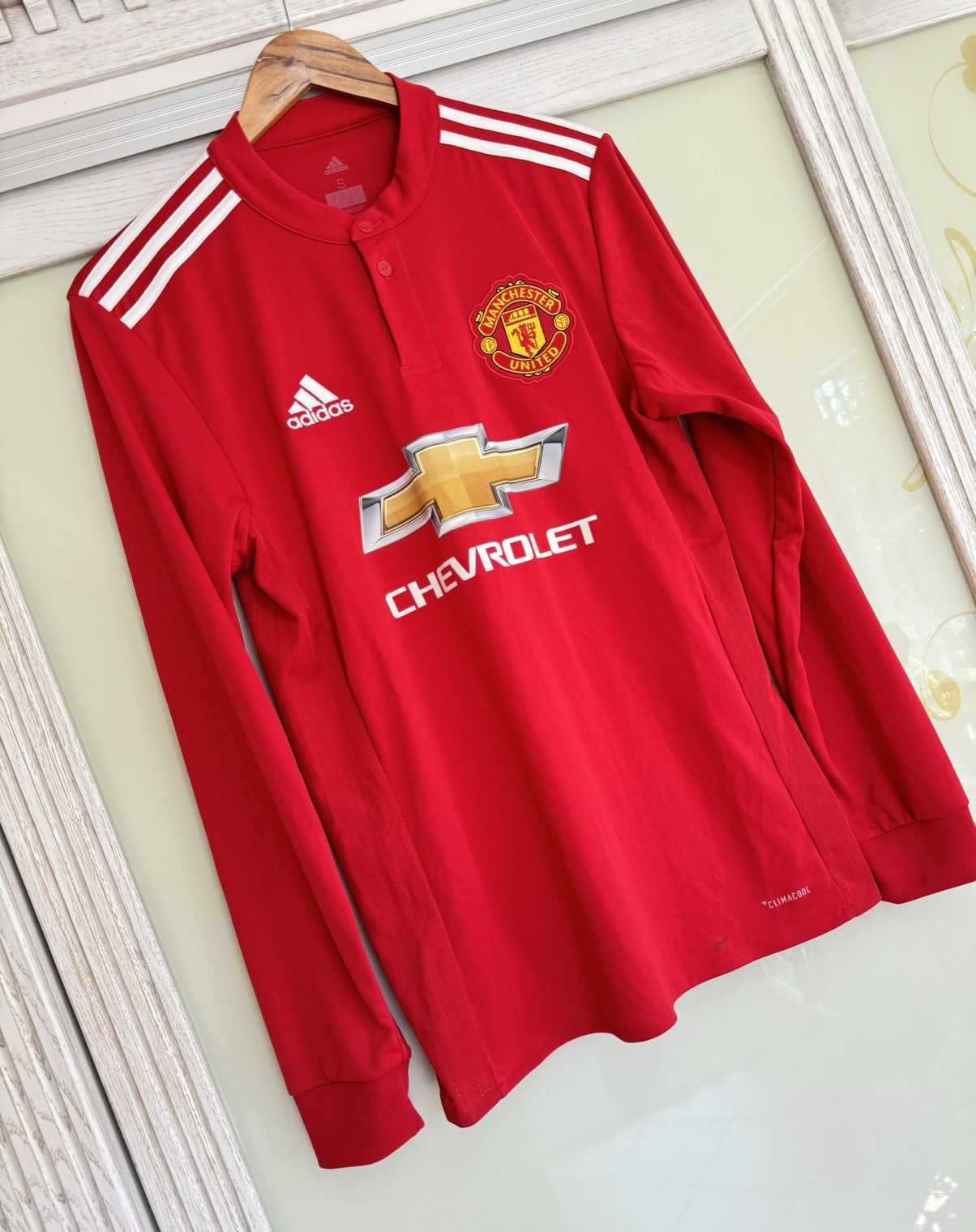 Adidas Manchester United 2017-2018 Home Soccer Longsleeve Jersey Size US S / EU 44-46 / 1 - 3 Thumbnail
