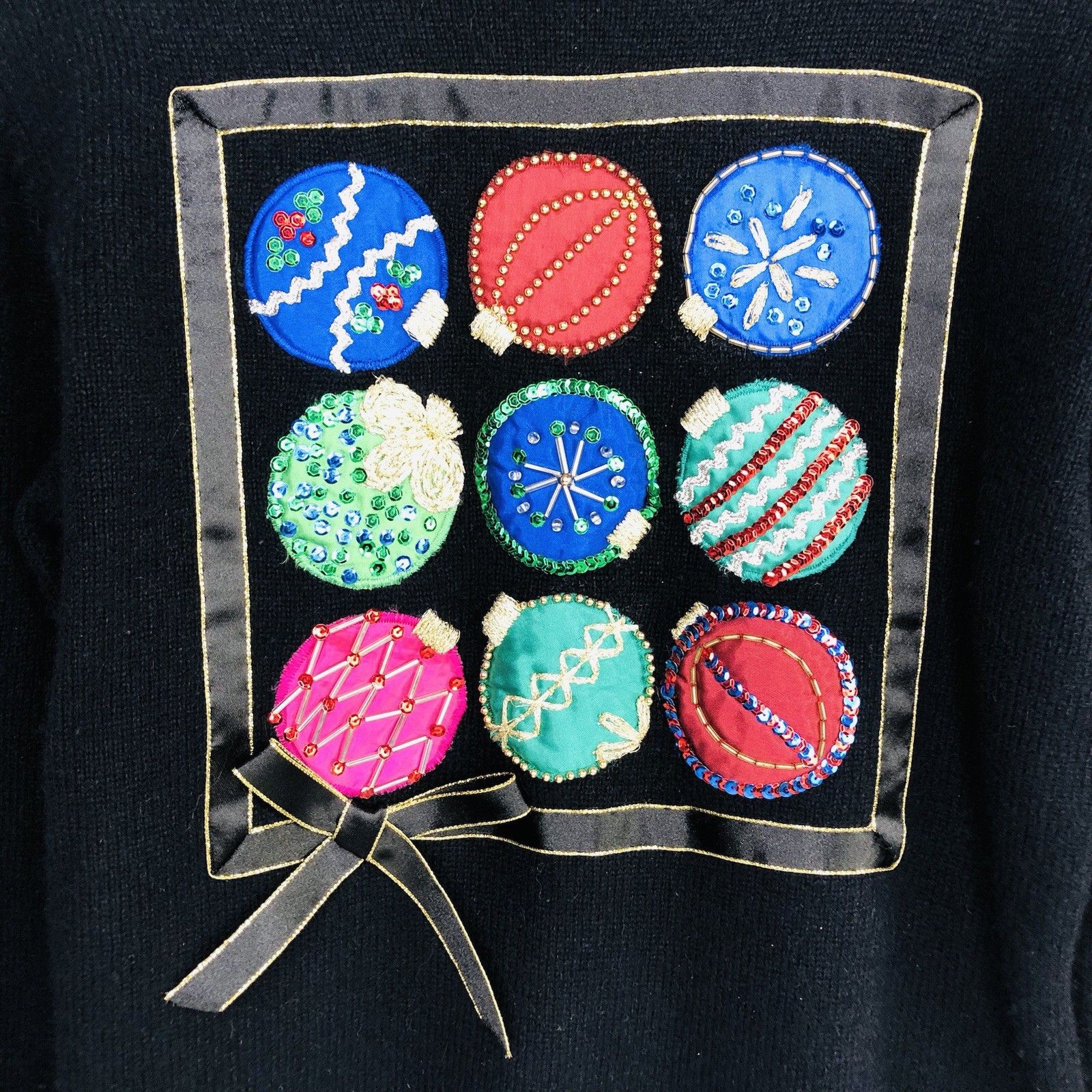 Other 90s SUSAN BRISTOL Black Christmas Sweater Size S Wool Size S / US 4 / IT 40 - 2 Thumbnail