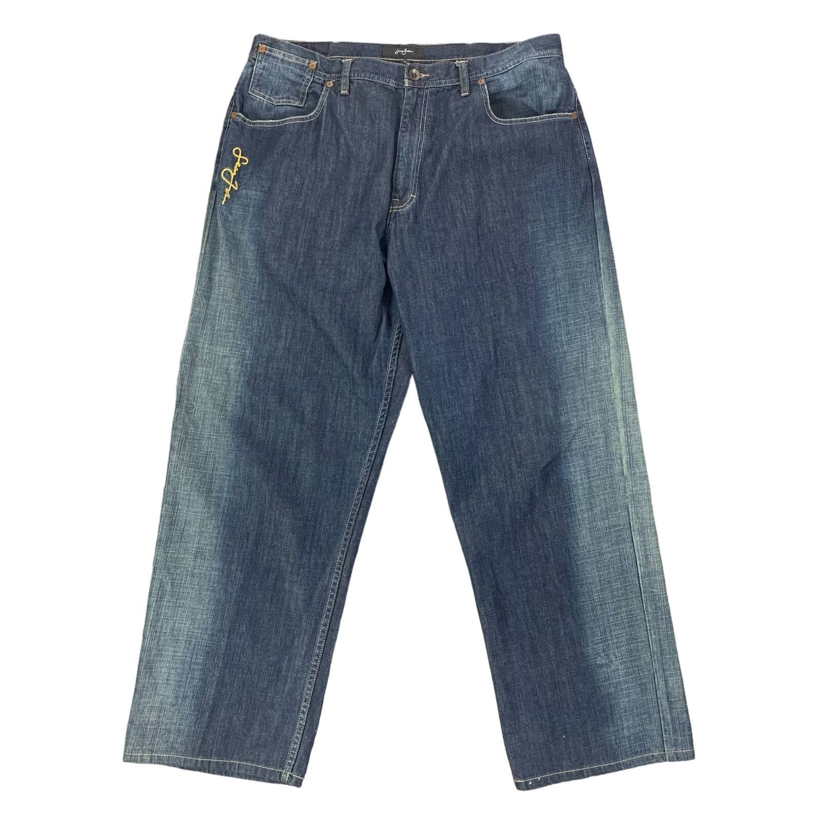 image of Rocawear x Sean John Vintage Blue Faded Sean John Baggy Wideleg Jeans Size 38 90S, Men's