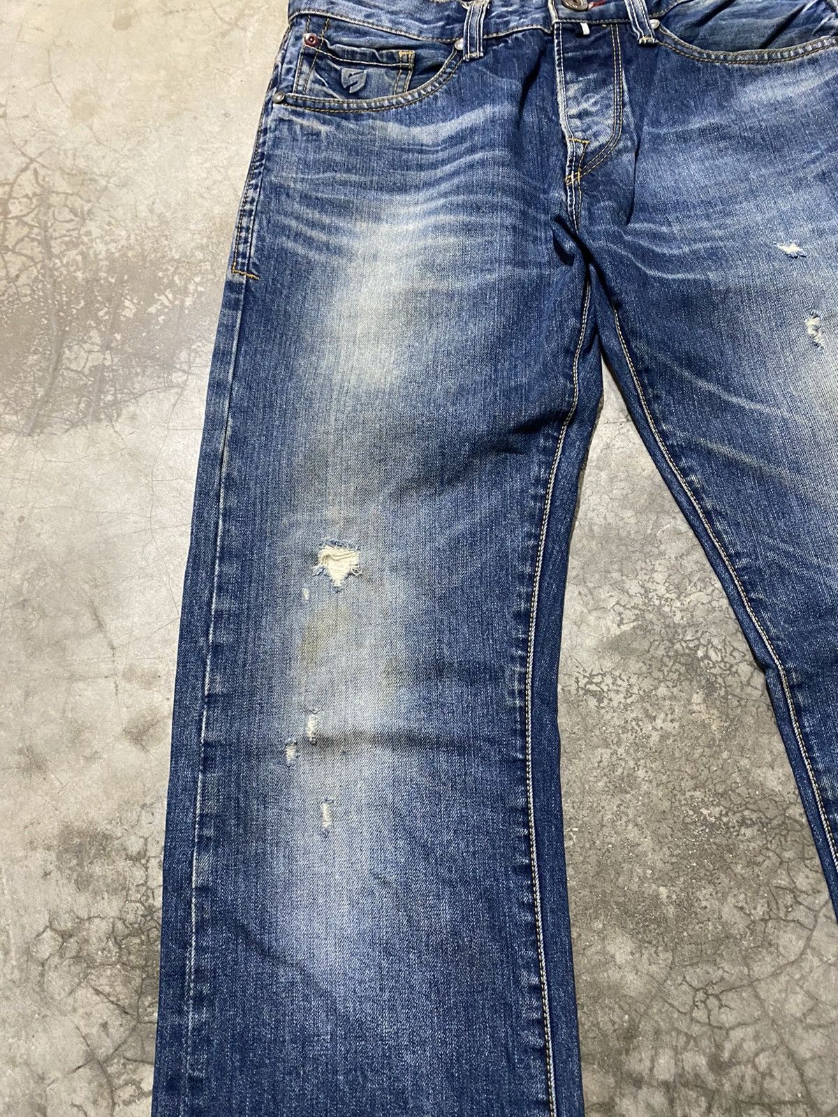 Hysteric Glamour × Nicole Club × Tornado Mart Japanese Nicole Distressed Slim Straight Denim p137 Size US 31 - 5 Thumbnail