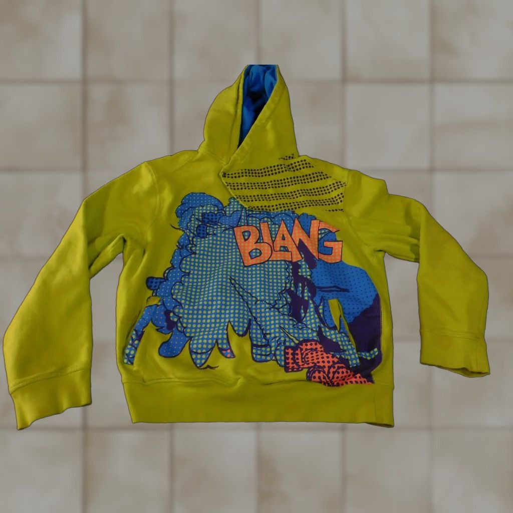 Akademiks Akademiks Hoodie Mens 3XL Neon Green Pullover Graphic BLANG Snap Neck Blue Lined Size US XXL / EU 58 / 5 - 1 Thumbnail