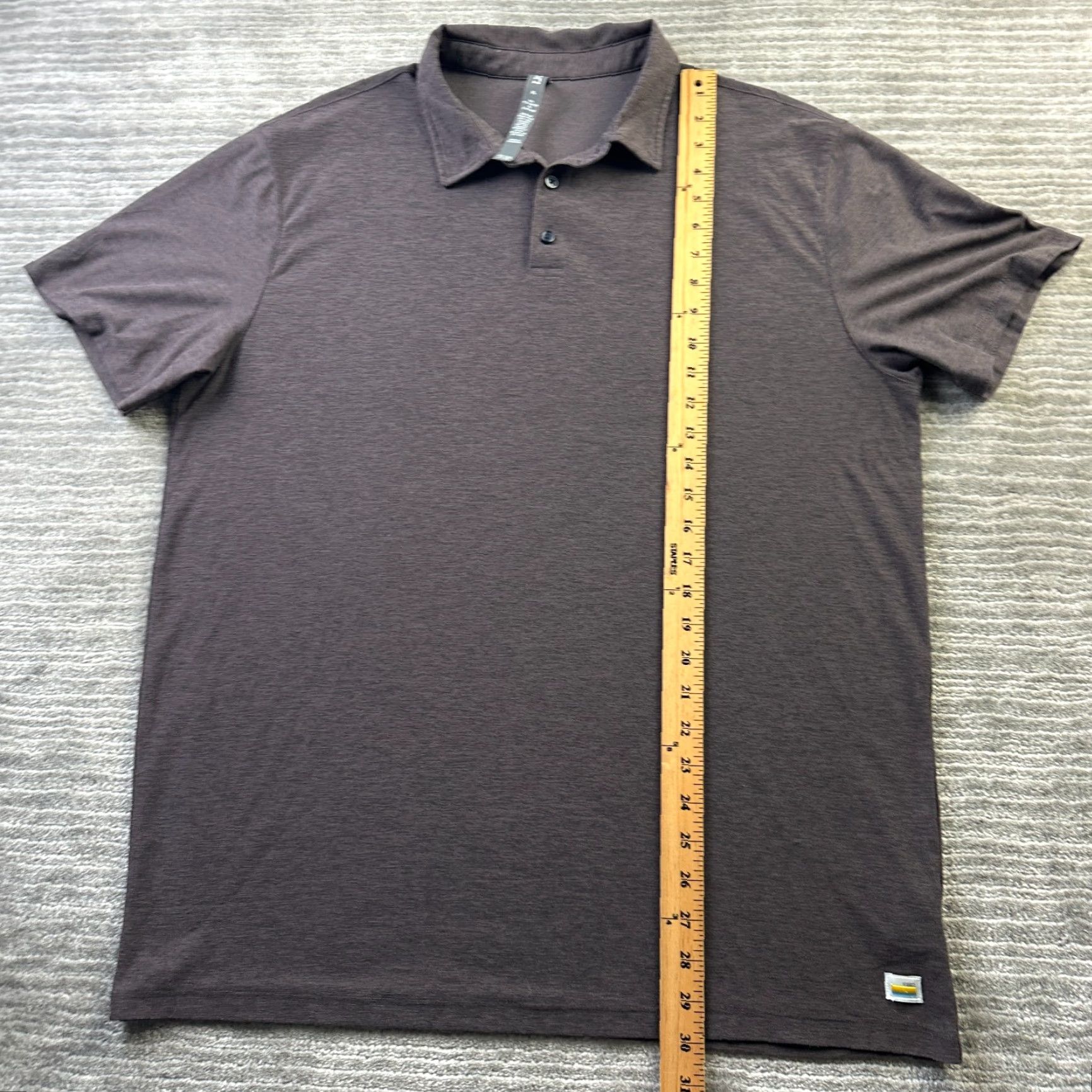 Vuori Vuori Polo Shirt Mens XL Brown Heather Strato Tech Polo Shirt Sports Activewear Casual 90s? Size US XL / EU 56 / 4 - 6 Thumbnail