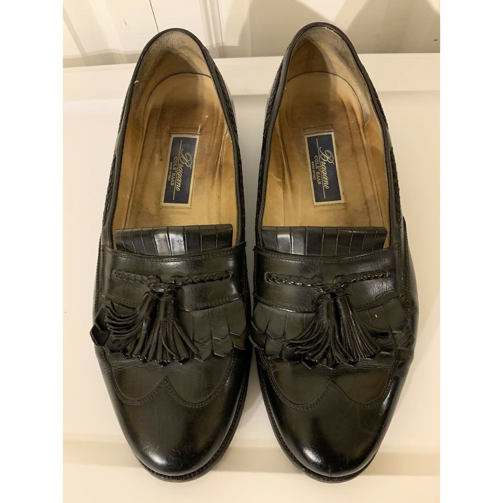 Cole Haan Cole Haan Bragano Mens Sz 12D Black Leather Slip On Tasseled Size US 12 / EU 45 - 1 Thumbnail