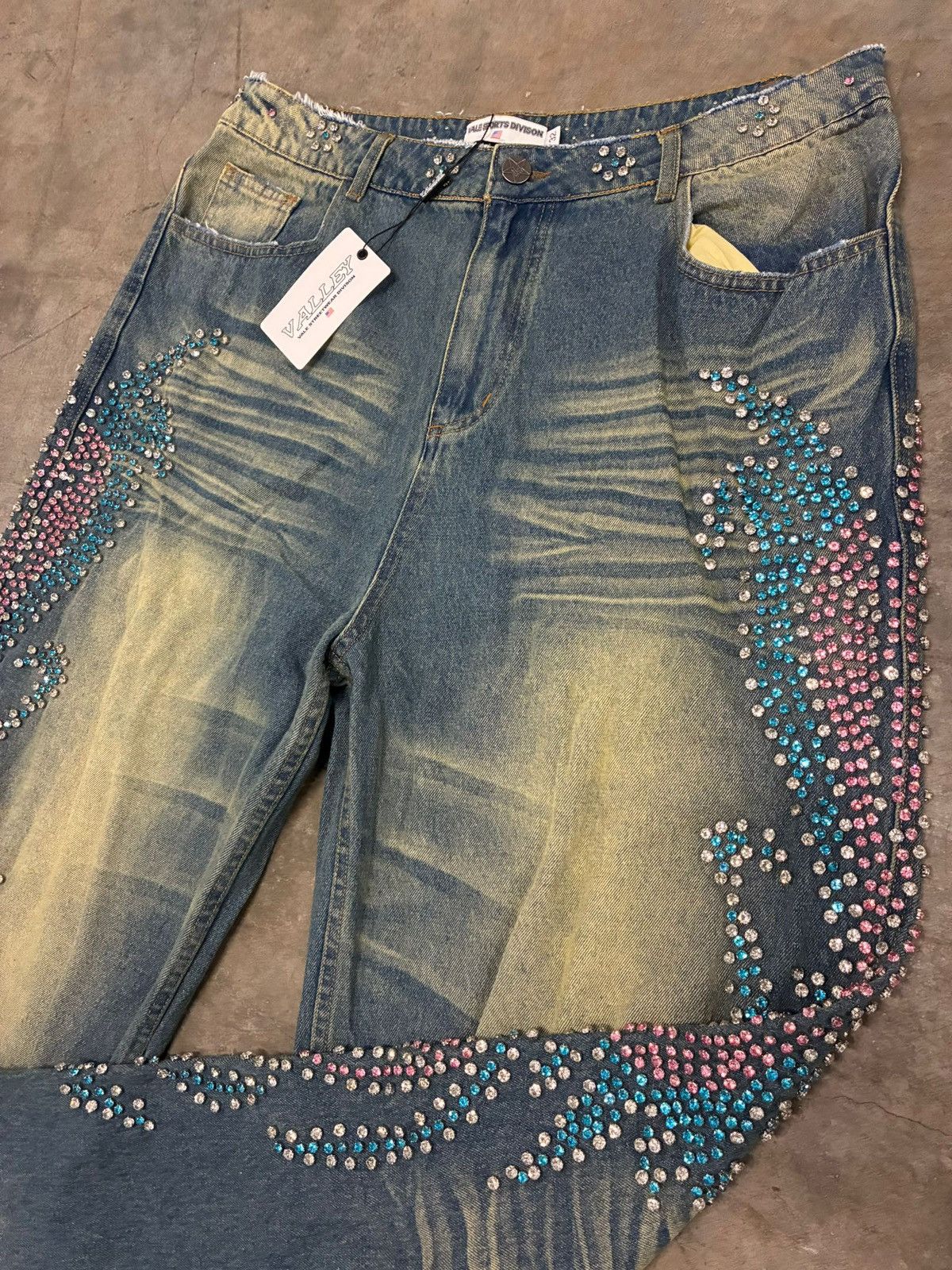 Vale Vale Valley Dreams Blue Tsunami Faded Denim Baggy Jeans 30 Size US 30 / EU 46 - 4 Thumbnail