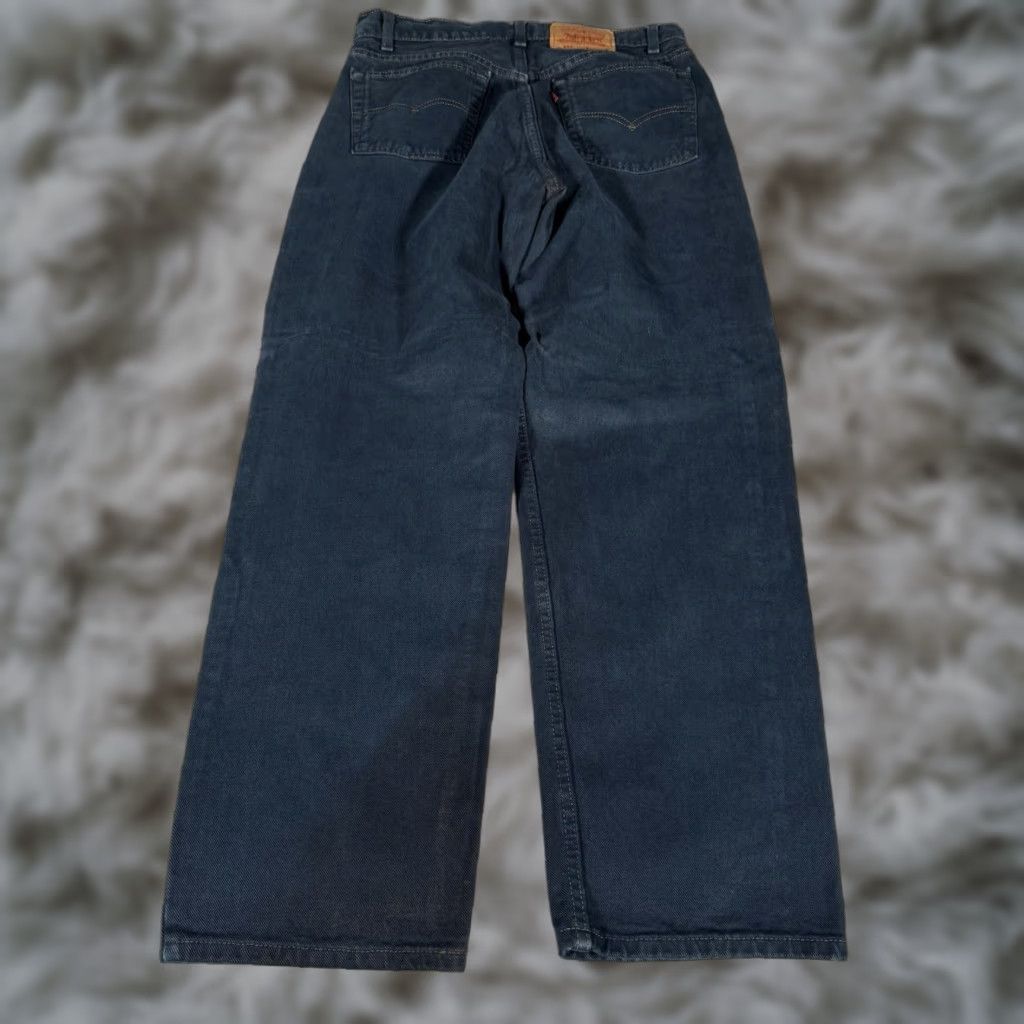 VINTAGE Levi's Jeans 554 Straight Mens 32x32 34x32 Made In USA Dark Denim Blue 5-Pocket Mens Straight Jeans USA Denim Button Zip-Front