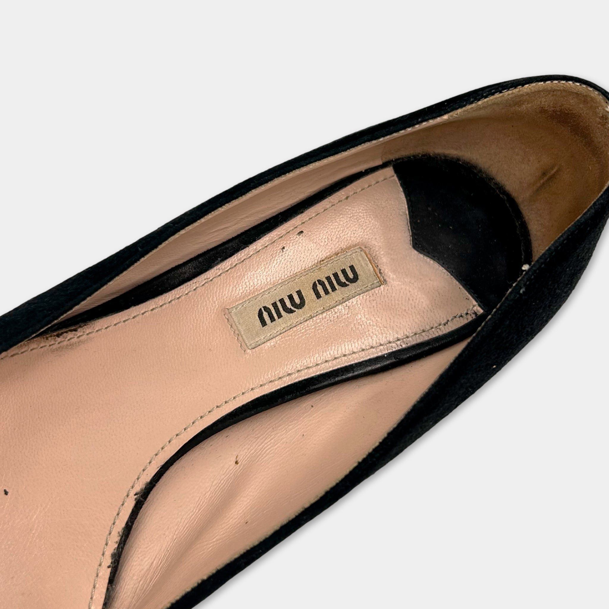 Miu Miu Miu Miu Black Suede Heels Size US 9.5 / IT 39.5 - 5 Thumbnail