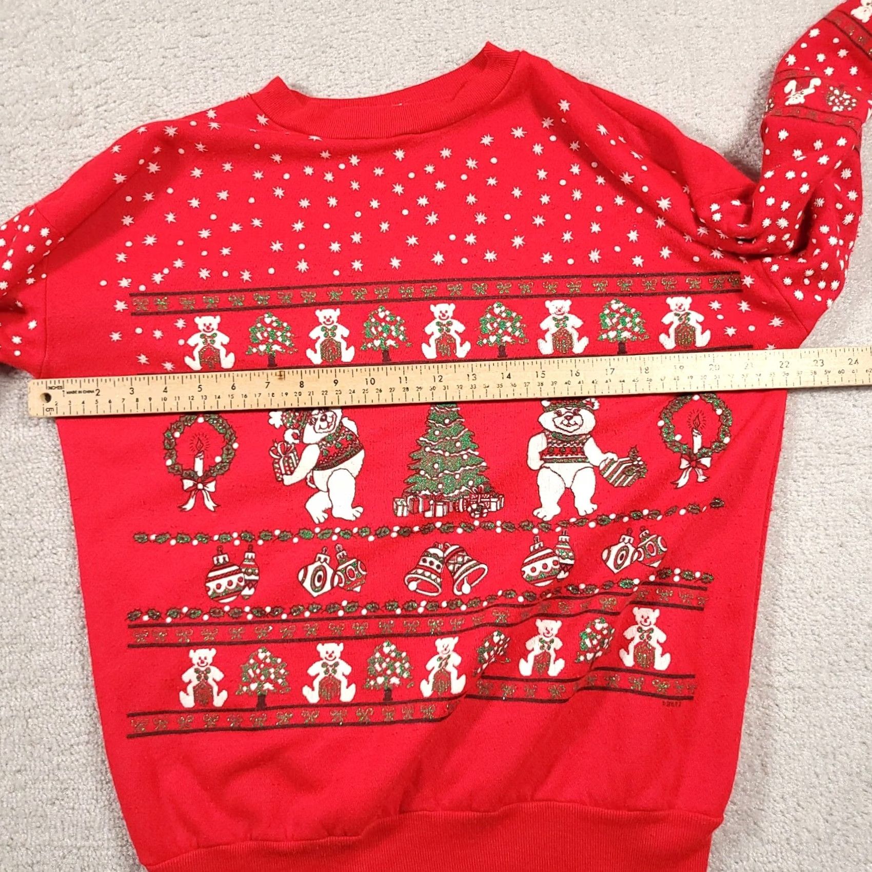 Vintage VINTAGE Grandma Christmas Sweater Teddy Bear Womens Large Red Acrylic USA Made Sweater Pullover Knit Mens? Womens Size L / US 10 / IT 46 - 4 Thumbnail