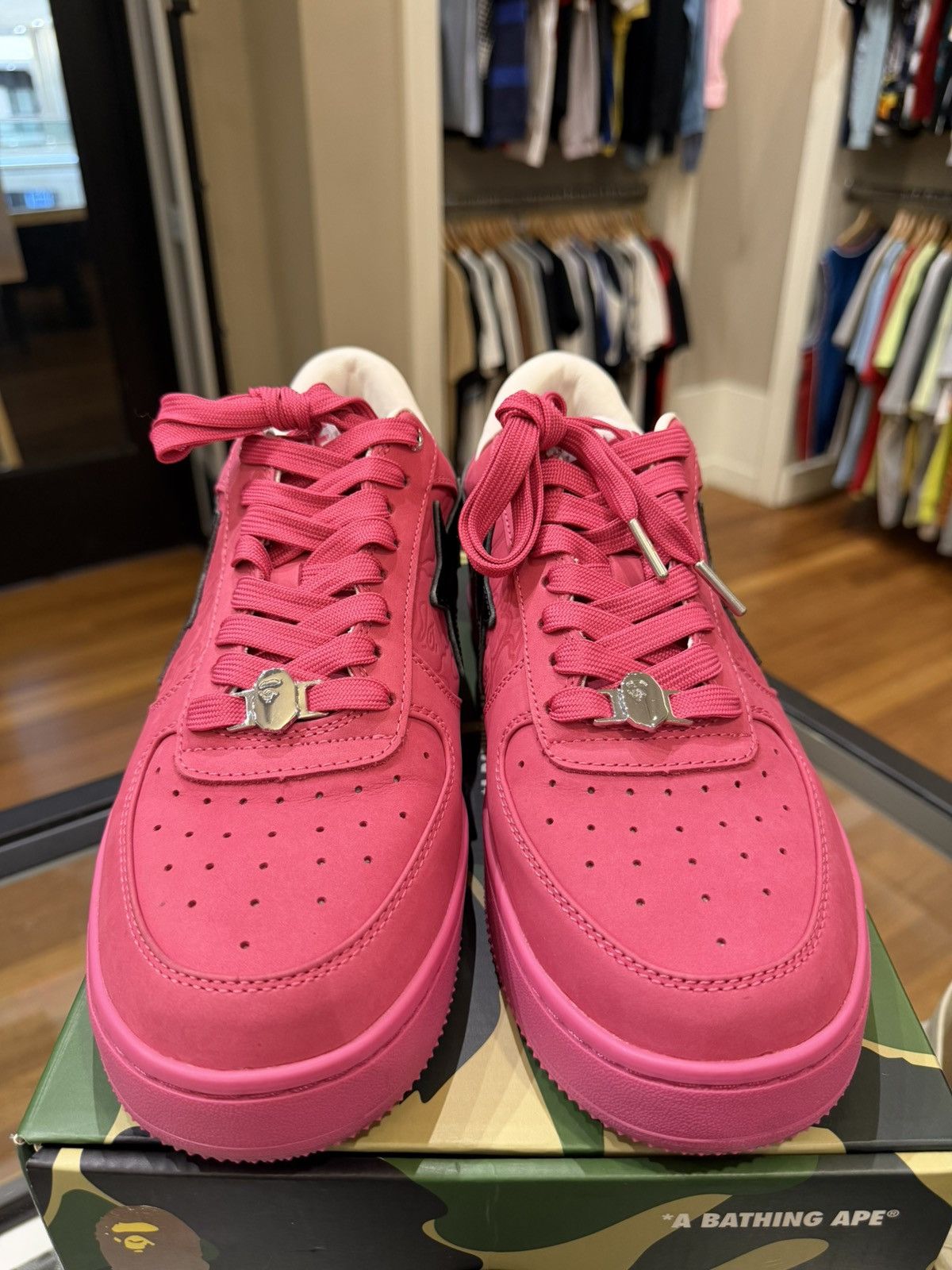 Bape A Bathing Ape BAPE STA #4 - Pink Black Size US 12 / EU 45 - 5 Thumbnail