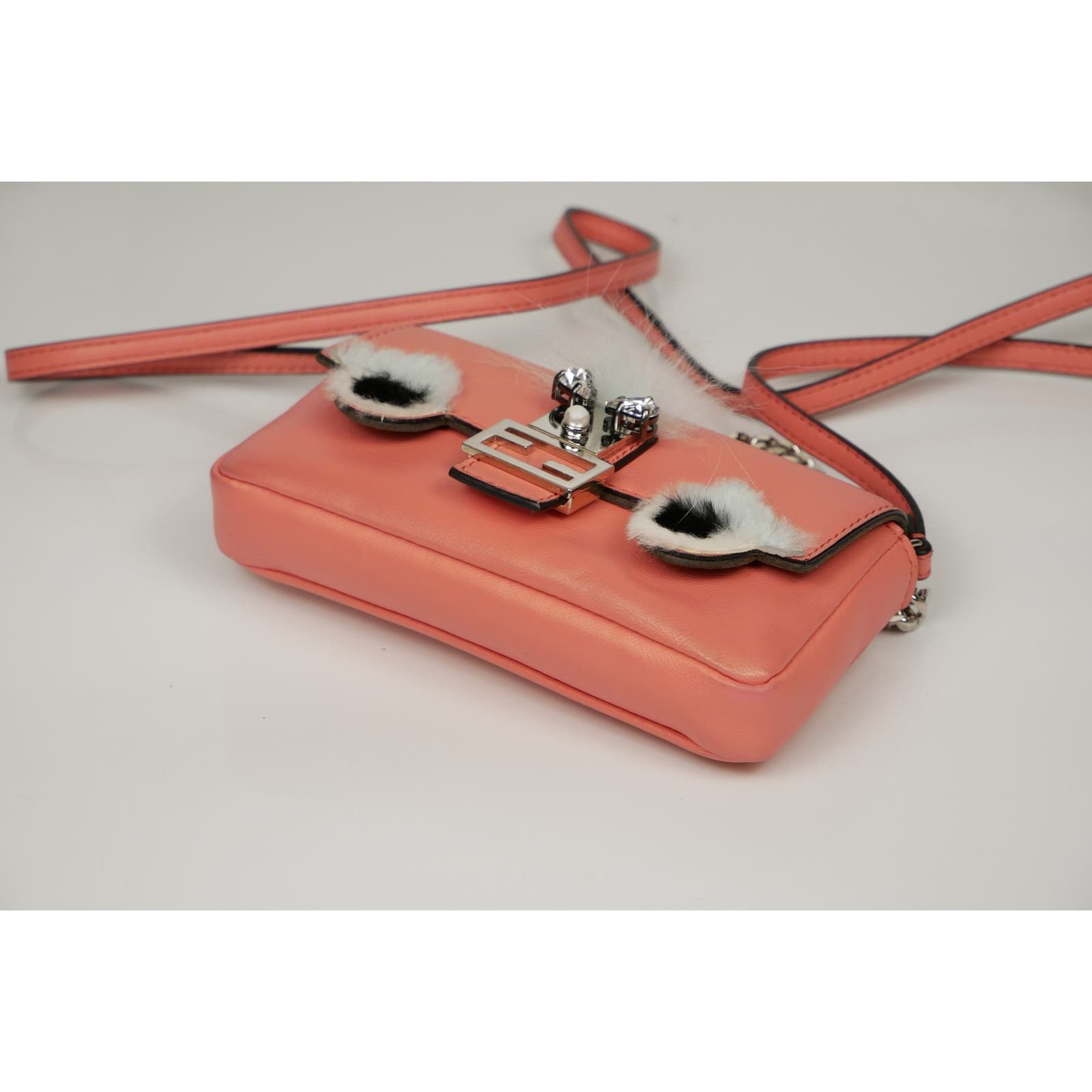 Fendi Fendi Nappa Leather And Fox Fur Micro Buggie Baguette Bag Size ONE SIZE - 4 Thumbnail