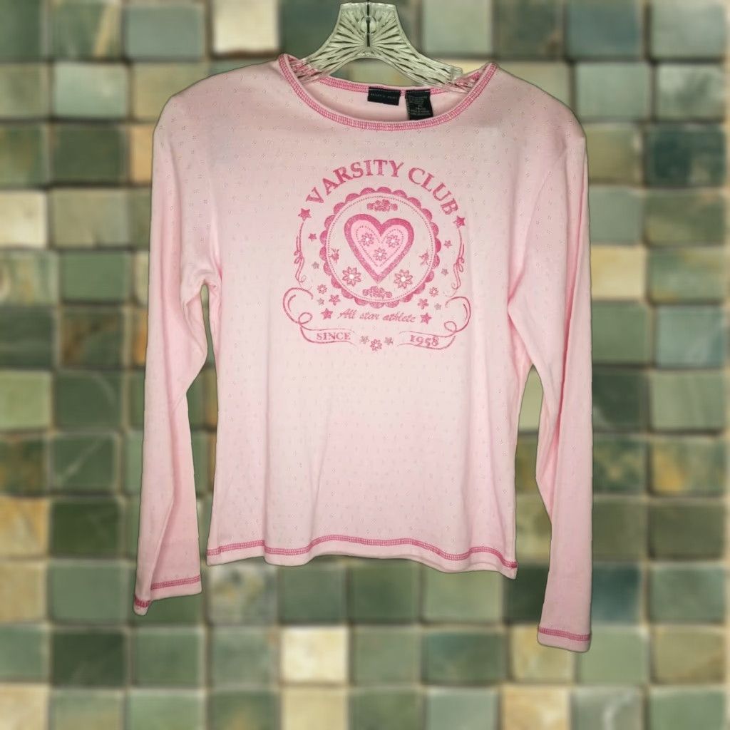 Vintage Varsity Baileys Point Club Long Sleeve Pink T-Shirt Women's XL Size XL / US 12-14 / IT 48-50 - 1 Thumbnail