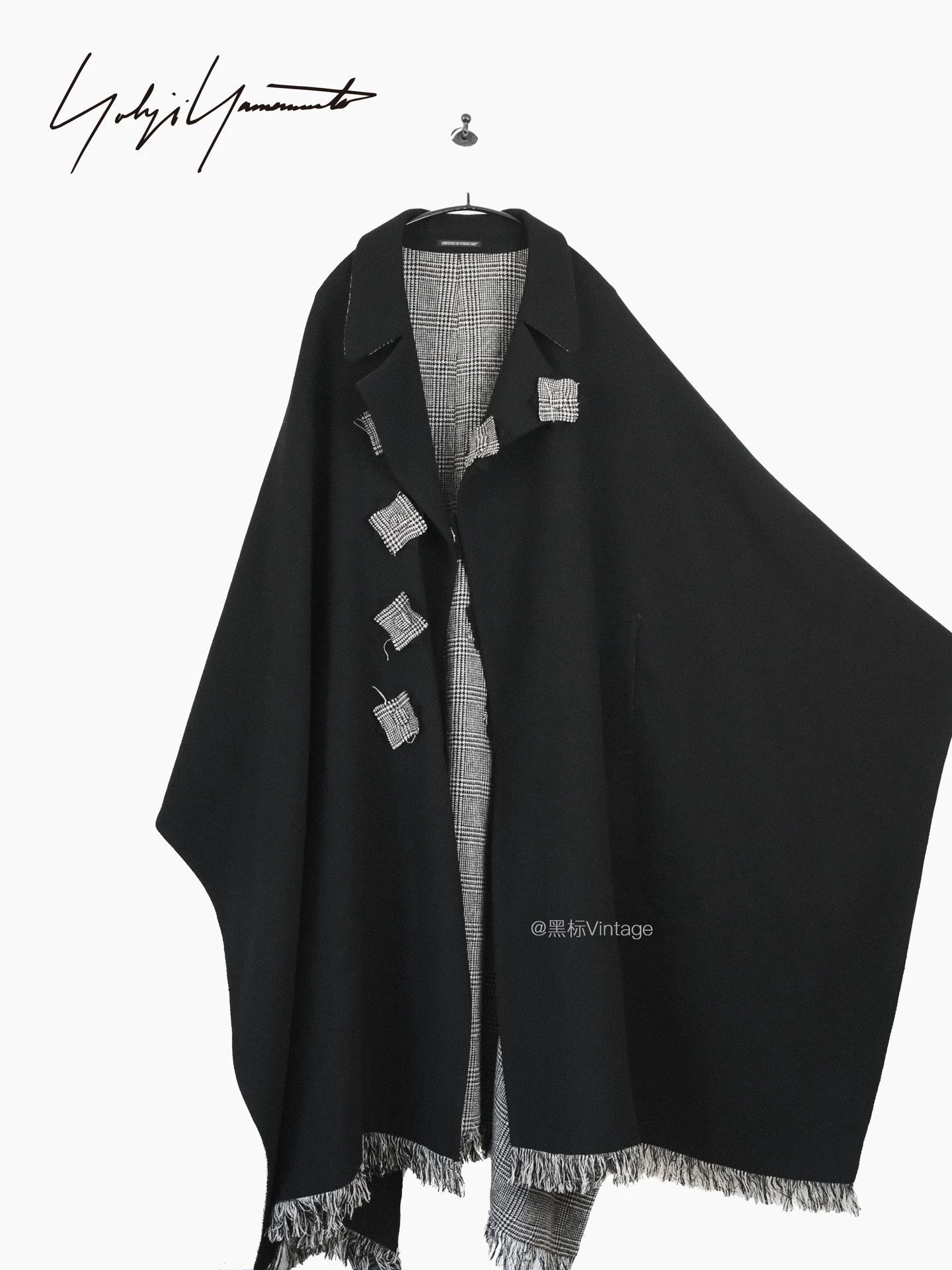Yohji Yamamoto Yohji Yamamoto 21AW Vintage Fringe Black Cape S1 Size US S / EU 44-46 / 1 - 3 Thumbnail