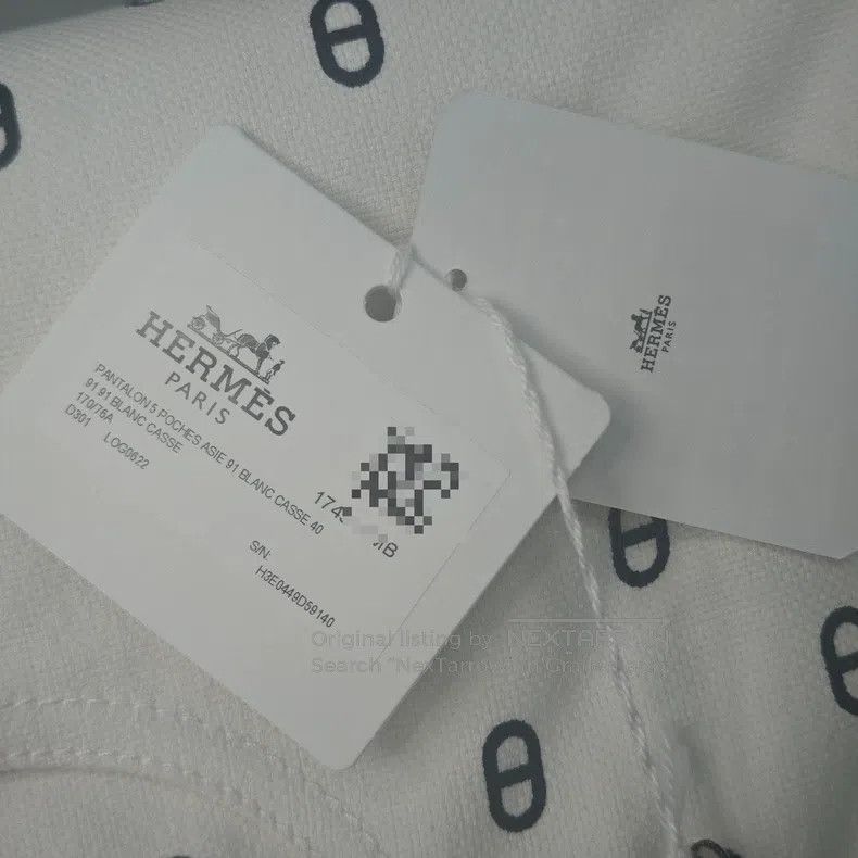 Hermes Hermes White pig nose full logo denim cotton long pants Size 26" / US 2 / IT 38 - 8 Thumbnail