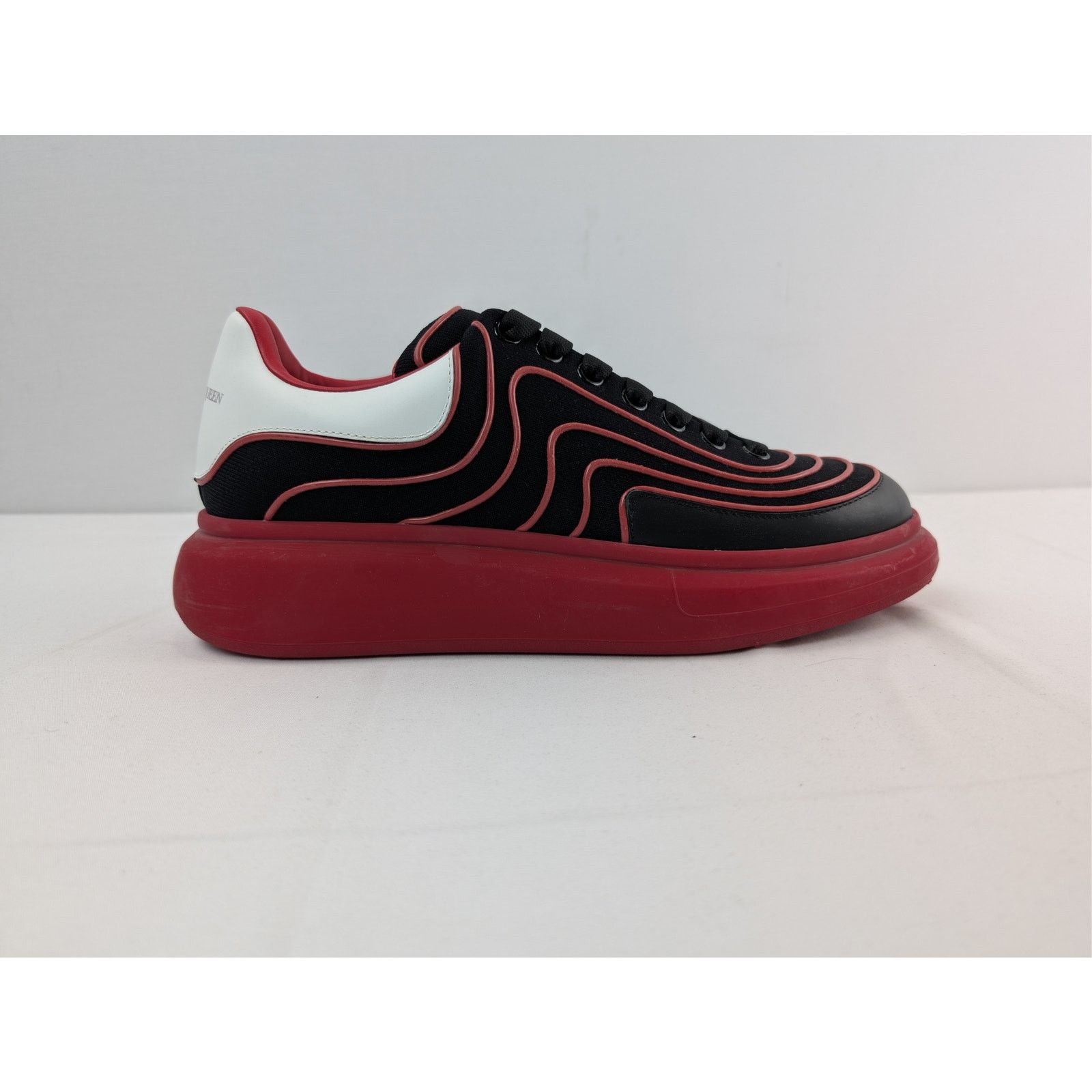 Alexander McQueen o1rshd1 Waves Knit Sneakers in Black/Red/White 43 Size US 10 / EU 43 - 4 Thumbnail
