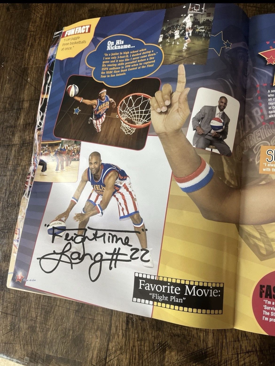 Harlem Globetrotters RARE Harlem Globetrotters SIGNED Flight Time Gaffney +15 Size ONE SIZE - 4 Thumbnail
