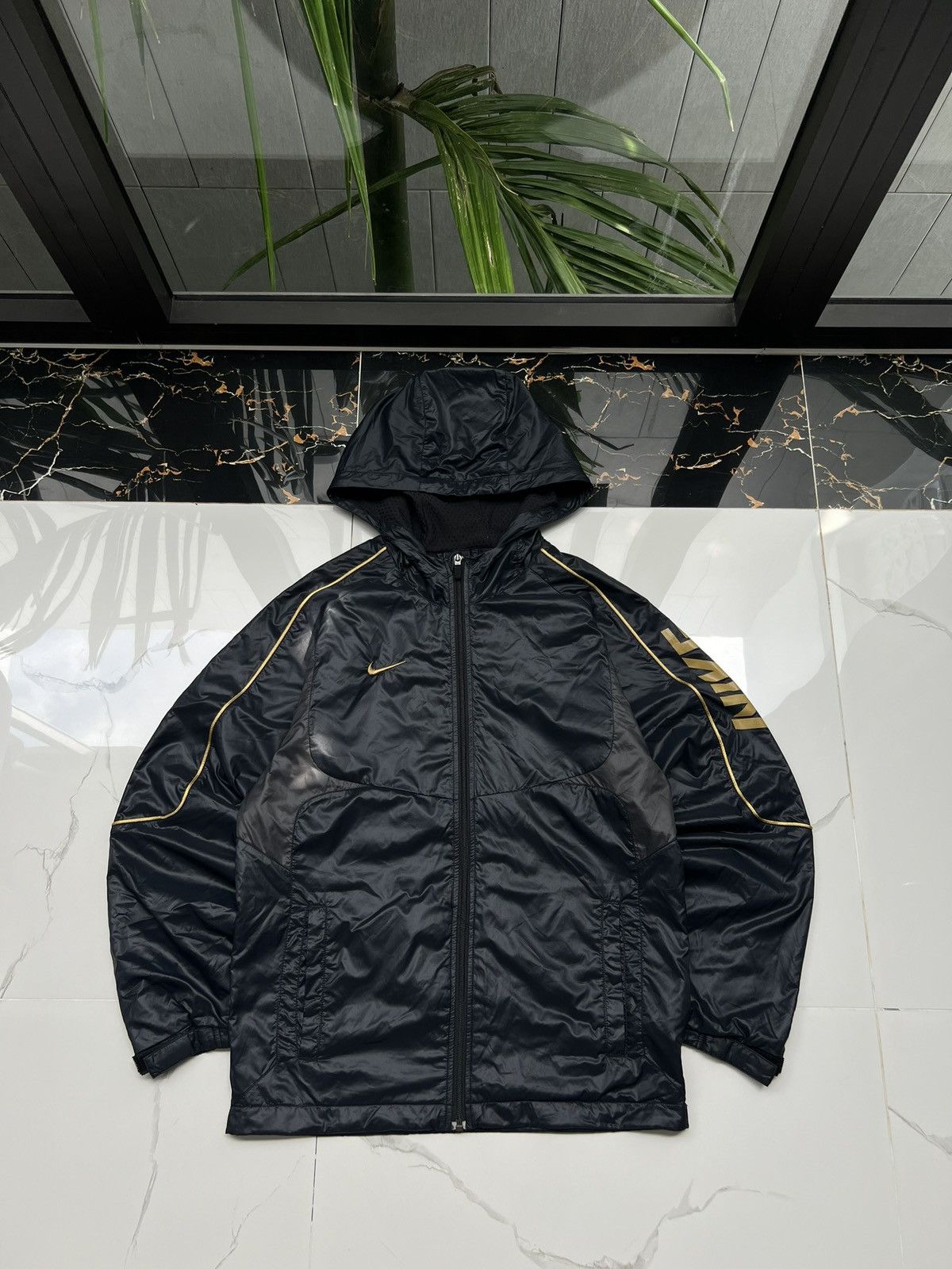 Nike 00s Nike Swoosh Vintage Drill Nocta Style Hooded Jacket Size US S / EU 44-46 / 1 - 1 Thumbnail