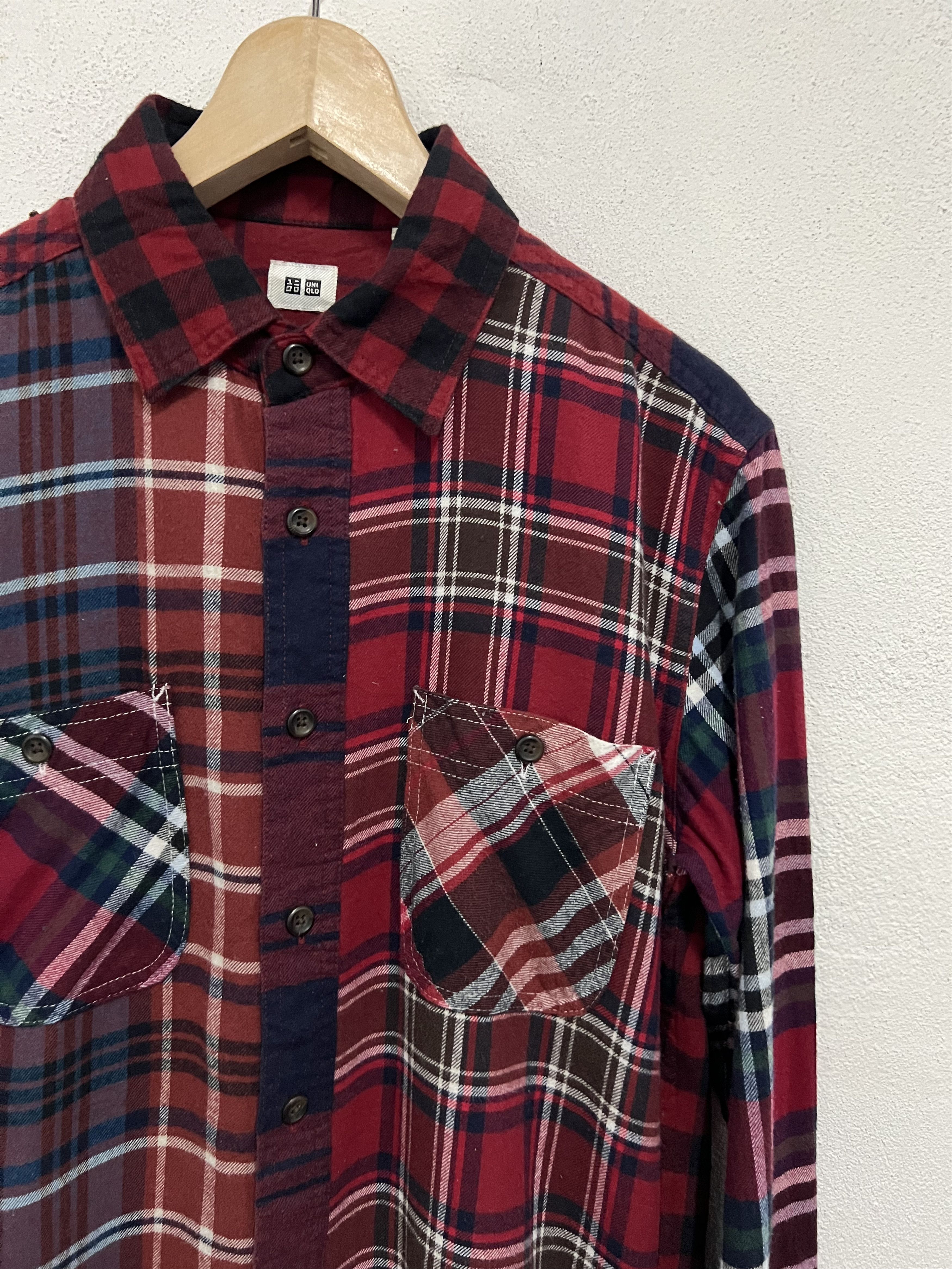 Vintage Rare Design Patchwork Plaid Tartan Flannel Shirt Size US M / EU 48-50 / 2 - 3 Thumbnail