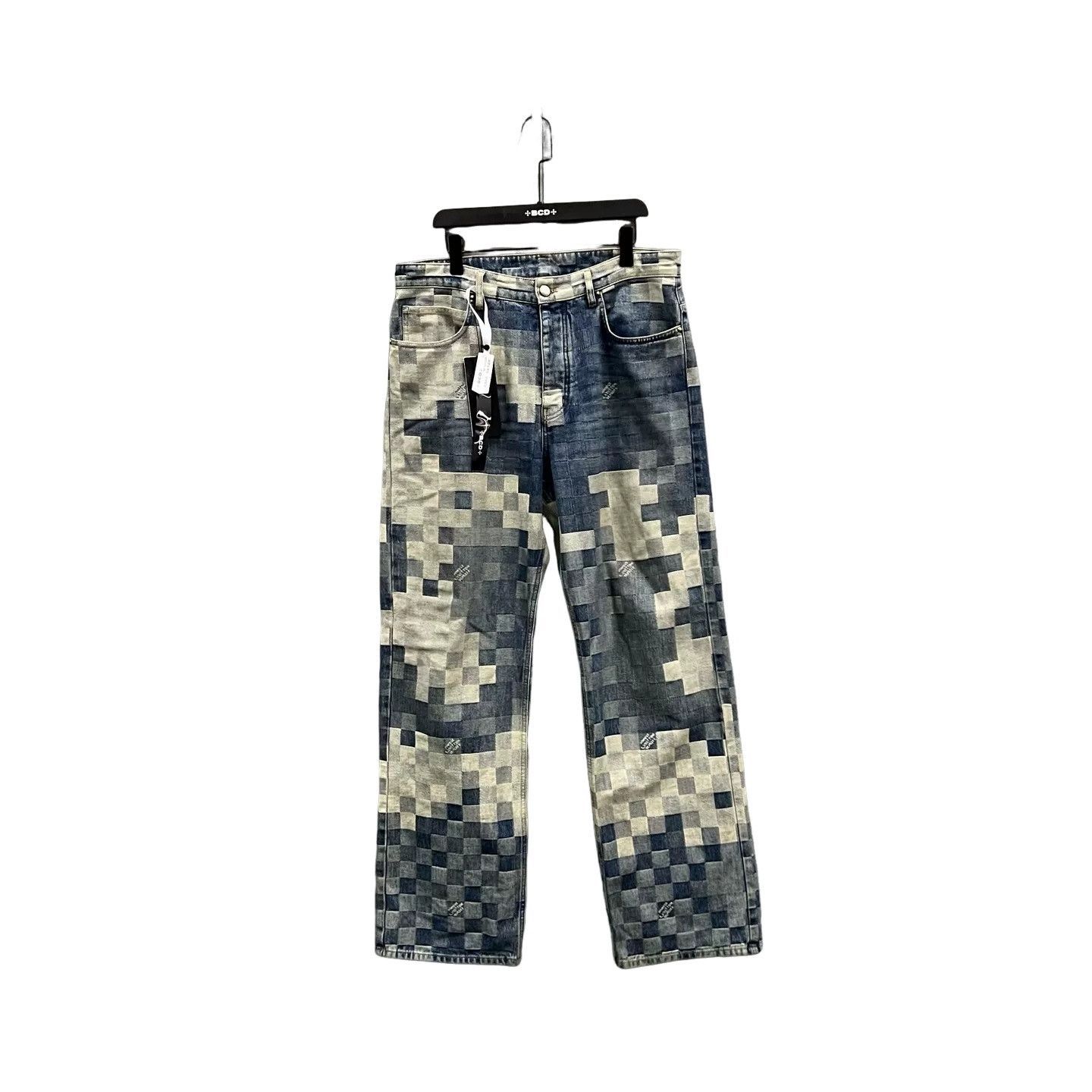 Louis Vuitton Louis Vuitton Pharrell Damier Mosaic Denim Pants 33 Size US 33 - 1 Thumbnail