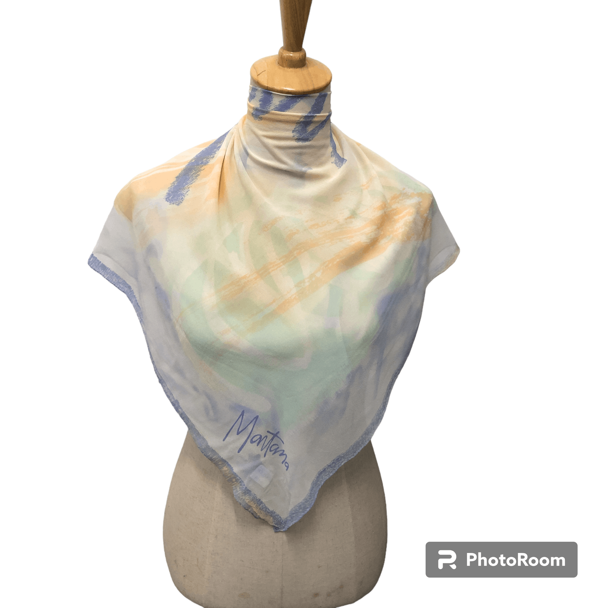 Claude Montana Montana Abstract Hand Rolled Silk Scarf M1012 Size ONE SIZE - 1 Thumbnail