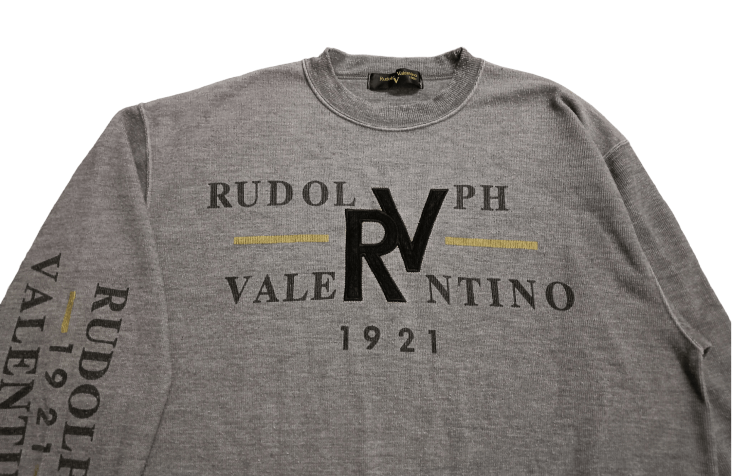 Designer Vintage Rudolph Valentino Big Logo Sweatshirt Size US S / EU 44-46 / 1 - 3 Thumbnail