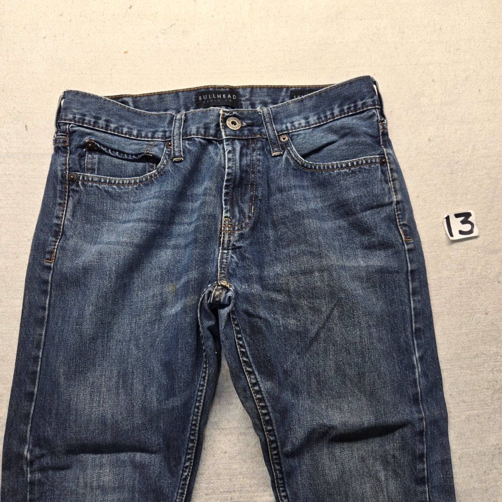 Denime Bullhead Jeans Dillon Skinny Blue 5-pocket Zip Front 31 x 32 Men's Denim Cotton Authentic PANTS Mens Size US 31 - 2 Thumbnail