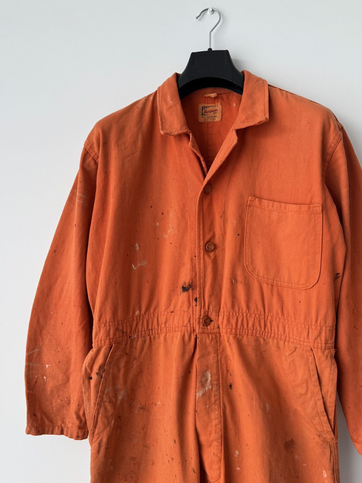 Le Laboureur 1960s British Work ‘Harpoon’ Sanfor Faded Painted Coveralls Size US 34 / EU 50 - 5 Thumbnail