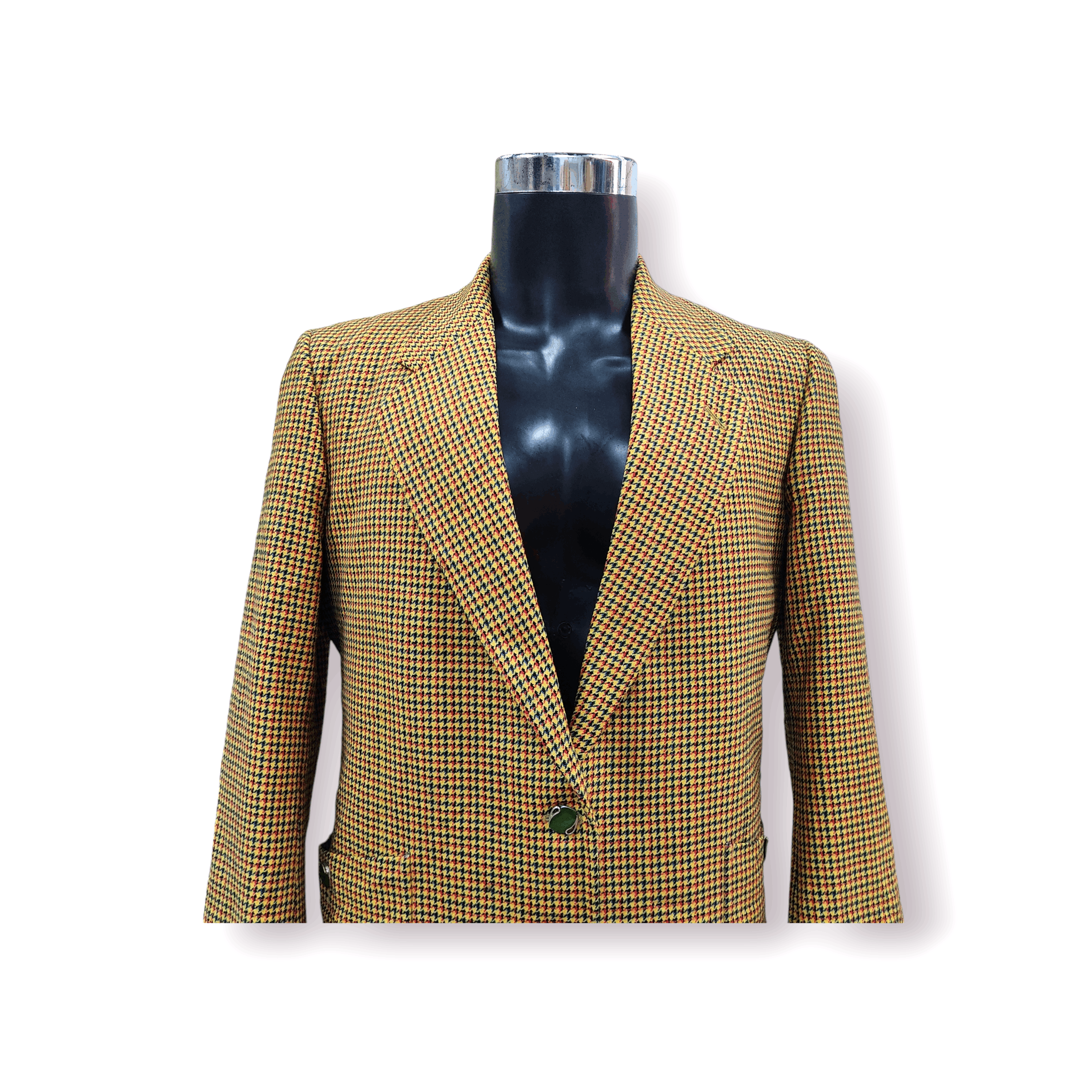 ENRICO COVERI Classic Plaid Wool Blazer Jacket