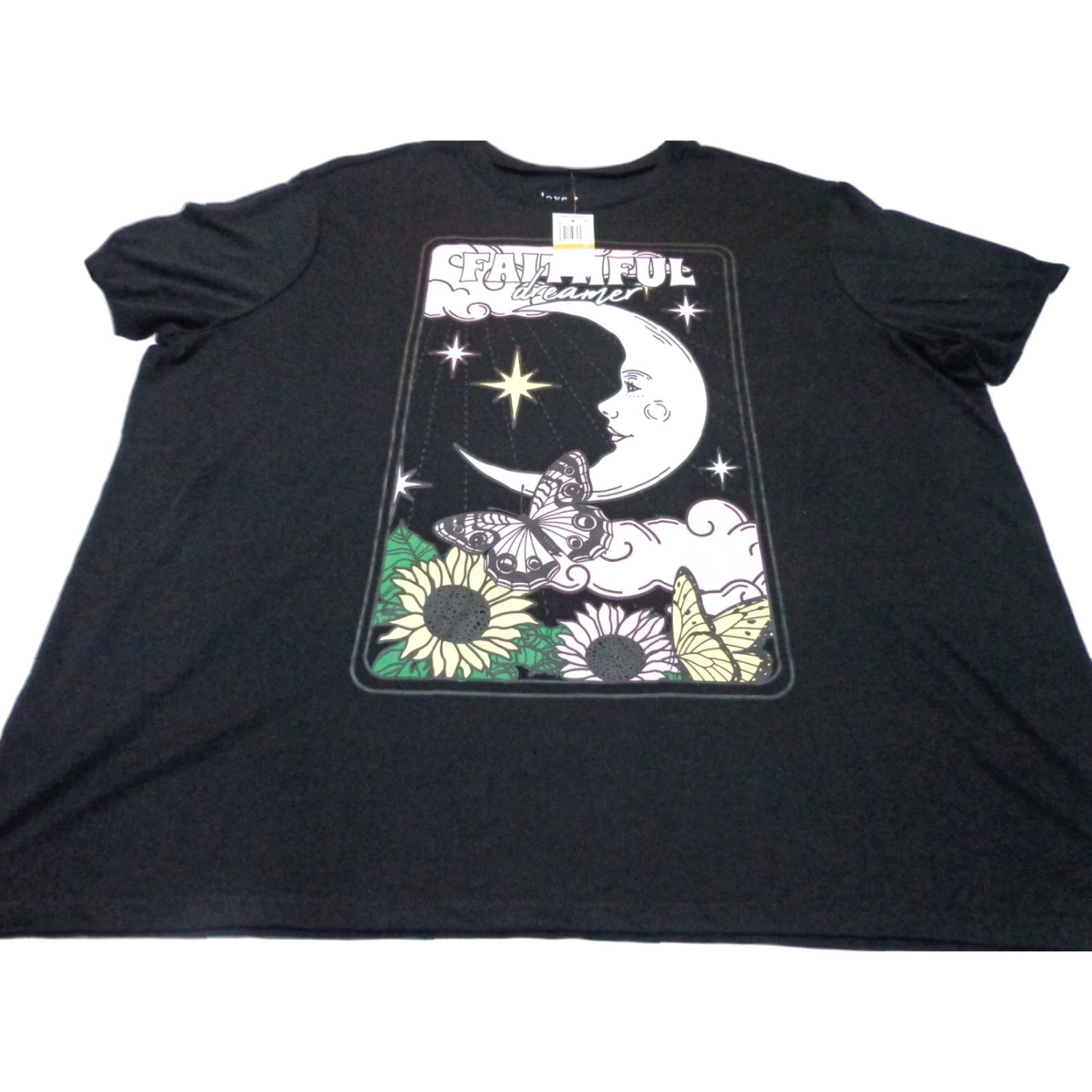 Vintage Love Tribe Women’s T-Shirt Black 3X Plus Size Short Sleeve Faithful Dreamer 90s Theme Womens Size XXL / US 16-18 / IT 52-54 - 1 Thumbnail