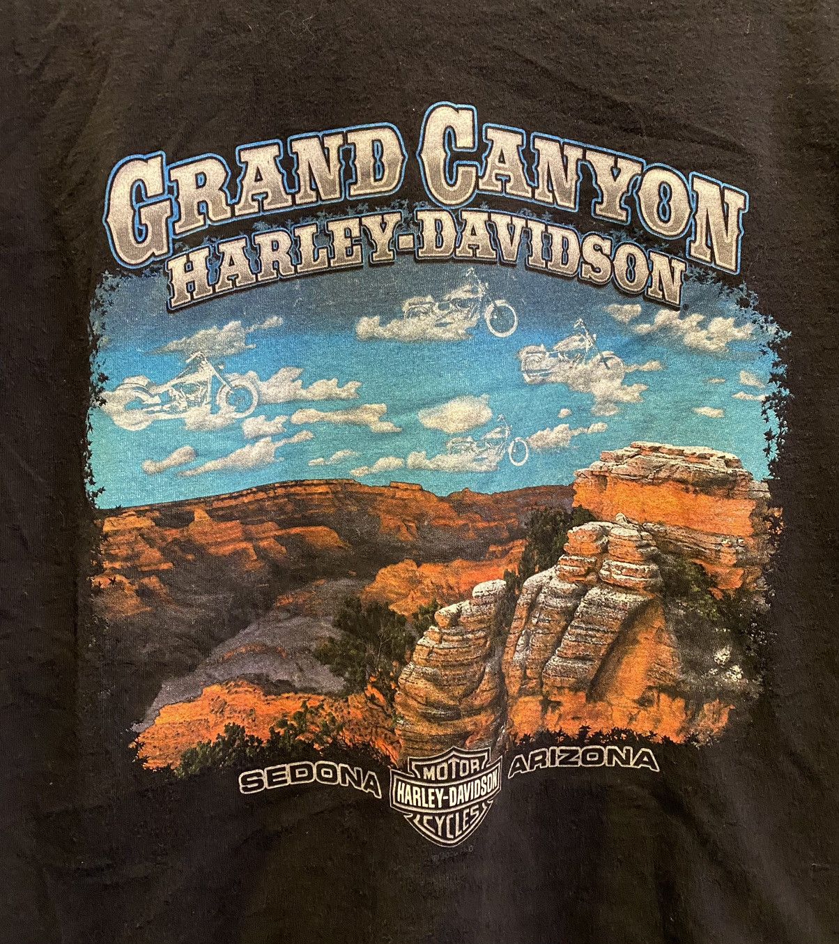 Harley Davidson × Vintage Vintage Harley Davidson Grand Canyon Black T Shirt Size US XL / EU 56 / 4 - 5 Thumbnail