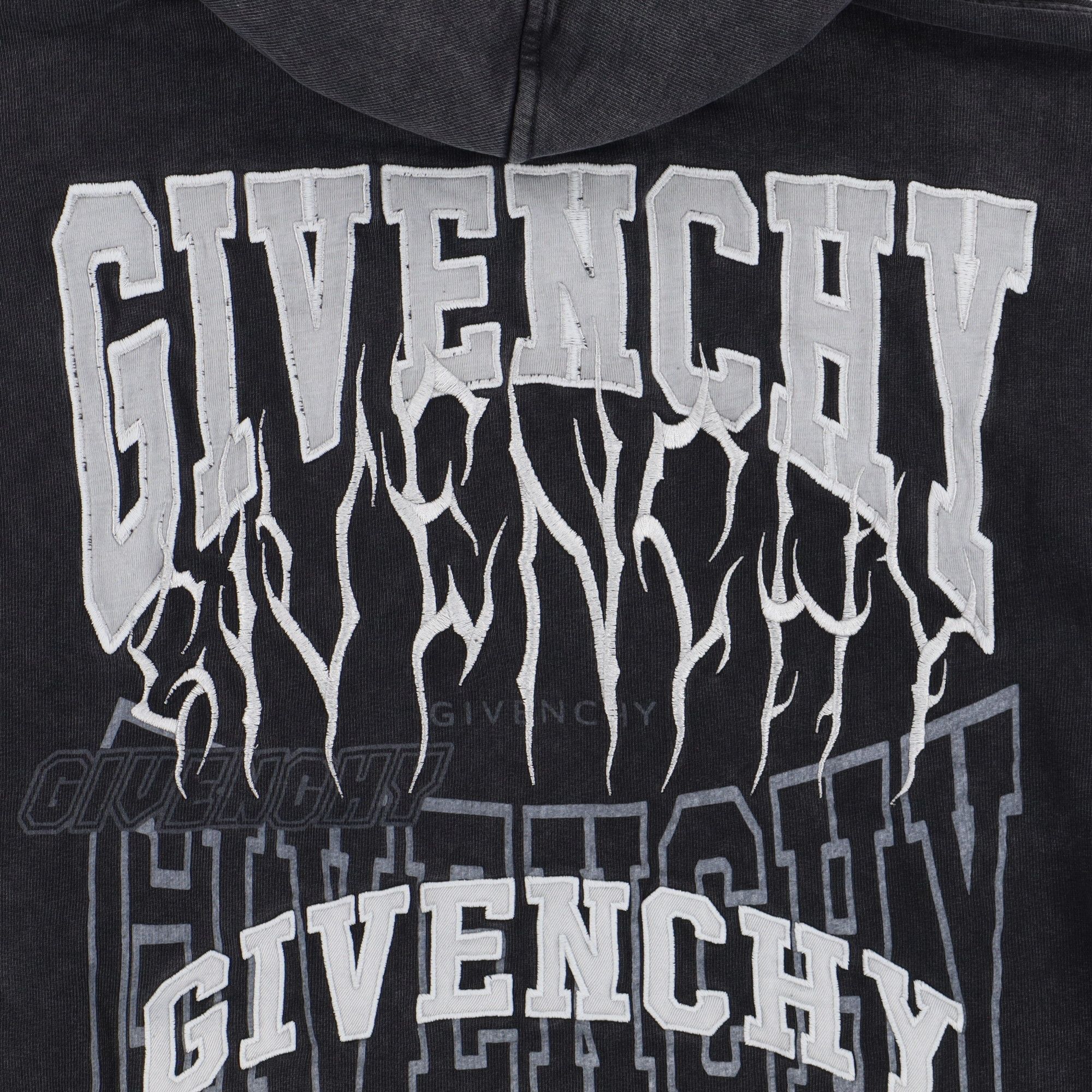 GIVENCHY Embroidered Eiffel Tower Motif Slim Fit Hoodie (Black) main image 0