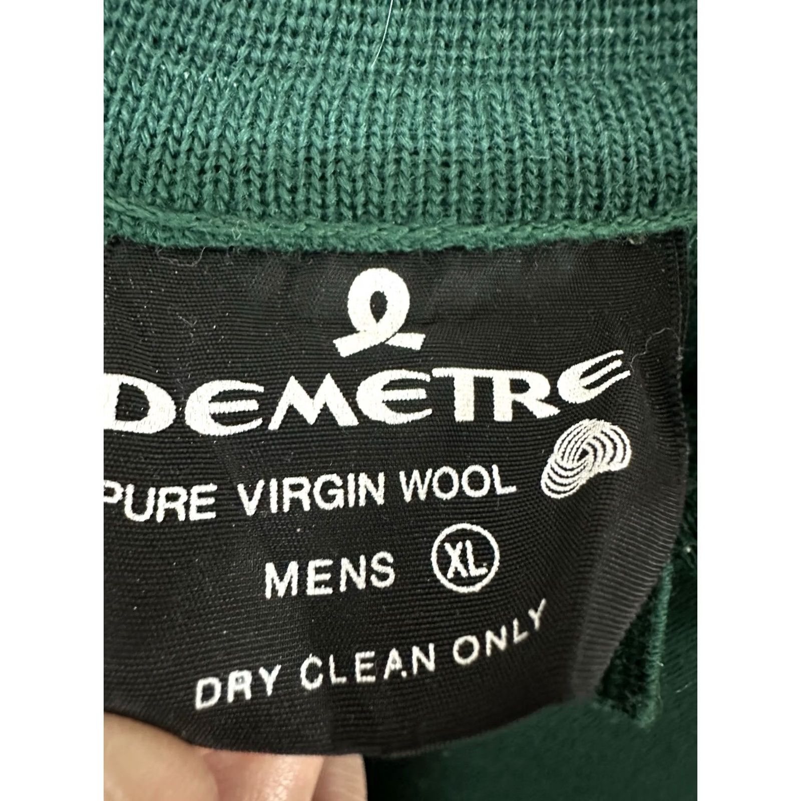 Vintage VTG Demetre Wool Polo Green Sweater XL Pullover Mens Knit Virgin Wool Size XL Size US XL / EU 56 / 4 - 3 Thumbnail