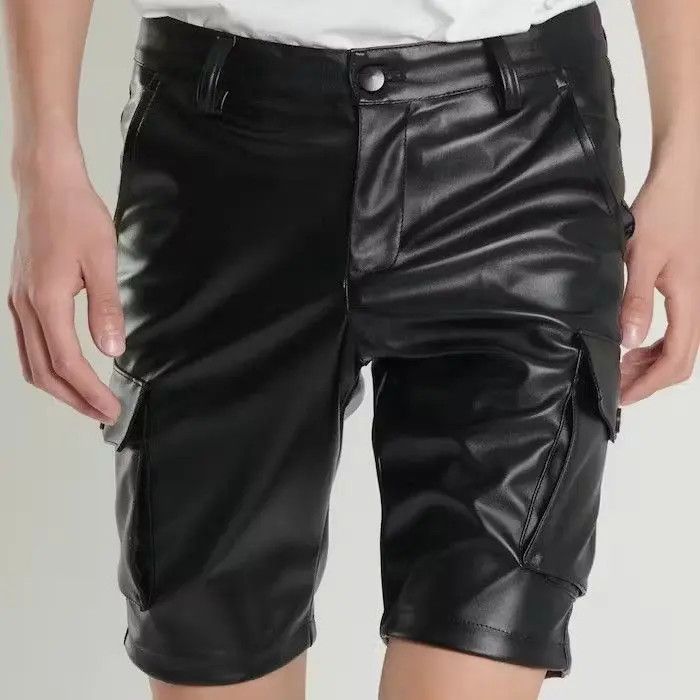 Japanese Brand PU Leather Short Cargo Pant Size US 30 / EU 46 - 2 Thumbnail
