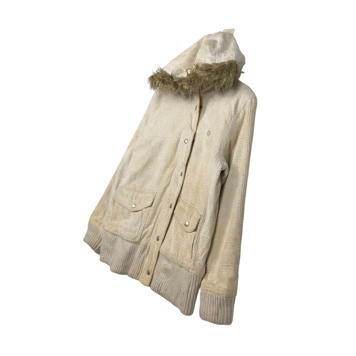 Japanese Brand 📌Vtg Corduroy Bomber Jacket Ocean Pacific Mink Fur Hoodie Size US L / EU 52-54 / 3 - 3 Thumbnail