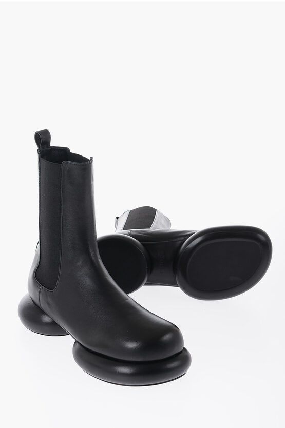image of Jil Sander Leather Chelsea Boots in Black, Women's (Size 7)