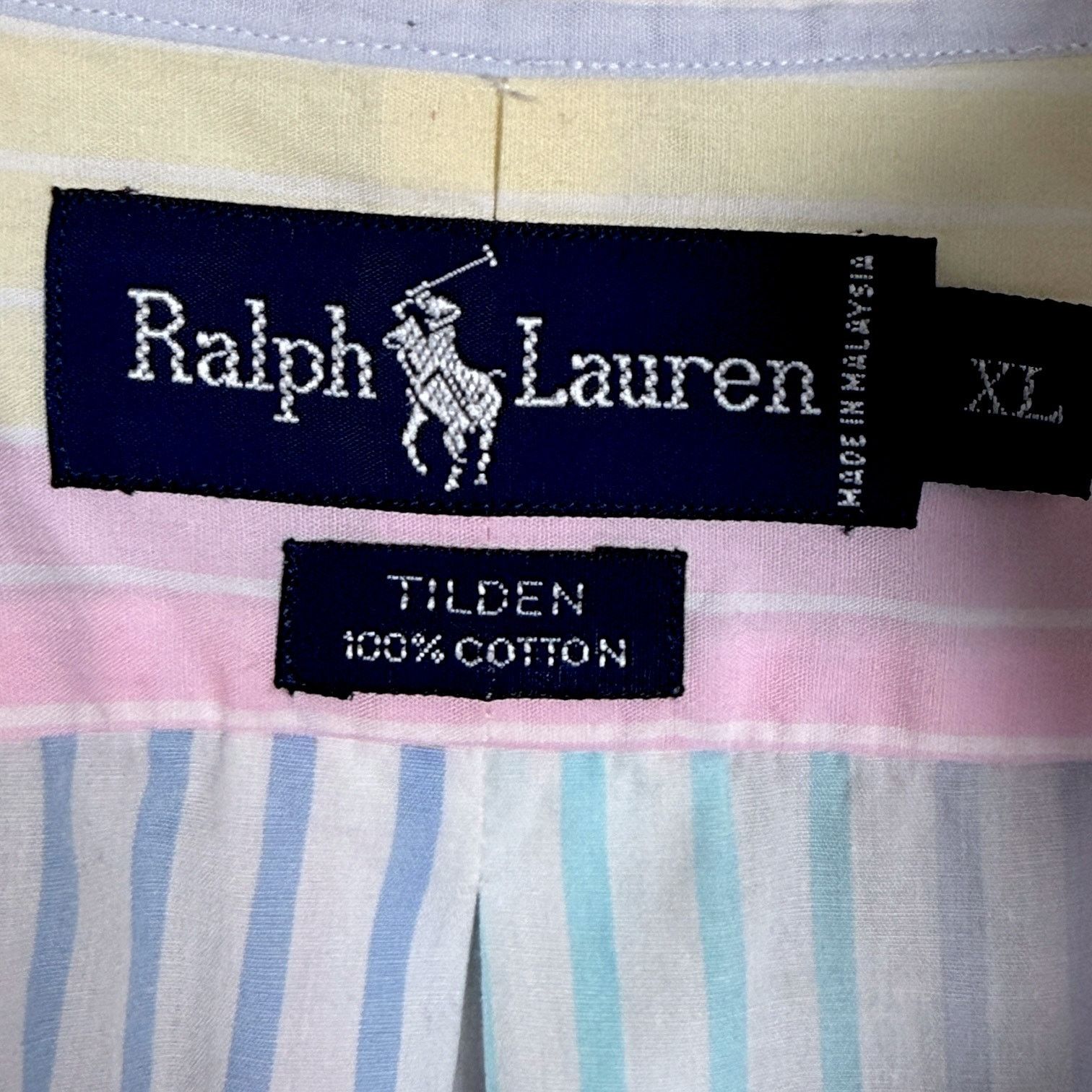 Polo Ralph Lauren 90s Polo Ralph Lauren Multi Stripe Pastel L/S Golf Emblem XL Size US XL / EU 56 / 4 - 4 Thumbnail