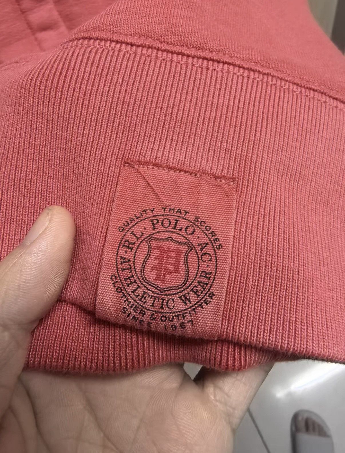 Polo Ralph Lauren FW25 Washed Pink Kangaroo Pouch Sweatshirt