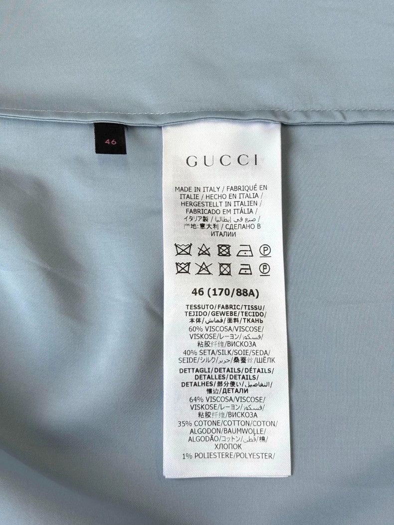 Gucci Gucci Silk blue and green color block short-sleeved shirt Size US S / EU 44-46 / 1 - 7 Thumbnail