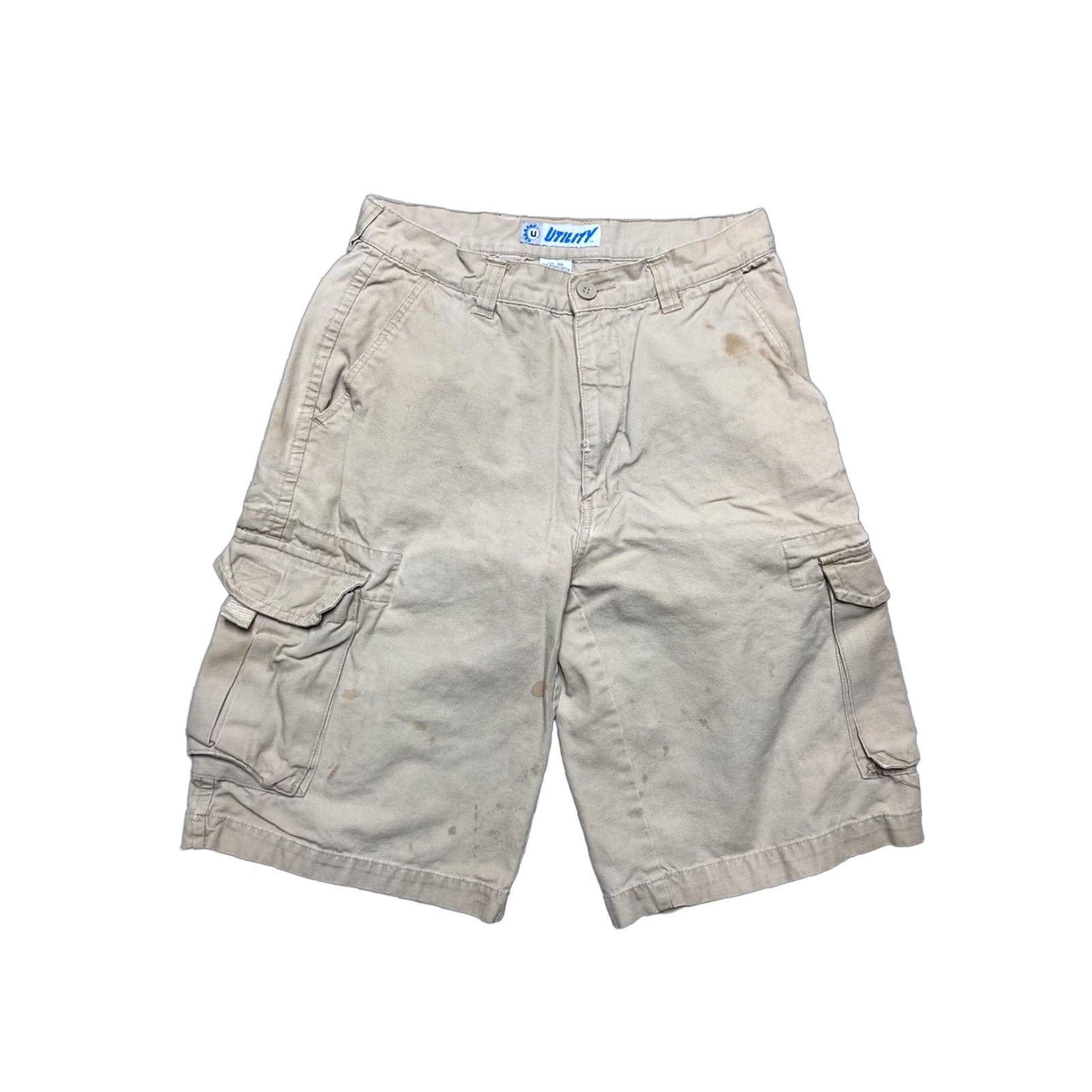 Vintage VINTAGE Utility Cargo Shorts Men 29 Beige Grunge Distressed Baggy Skater Y2K Cargo Shorts Mens Size US 29 - 1 Thumbnail